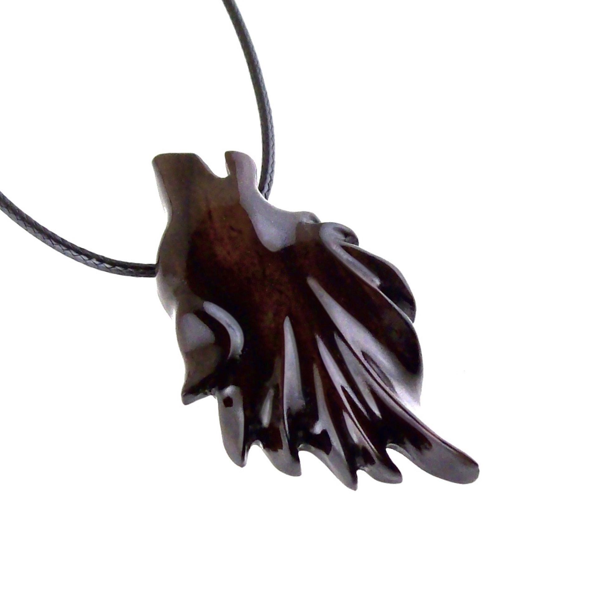 Wolf Pendant, Wooden Wolf Necklace, Hand Carved Totem Animal, Woodland Jewelry for Men Women