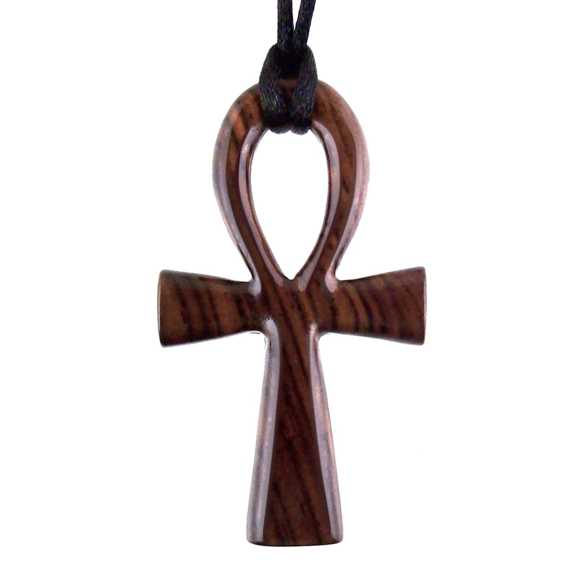 Large Ankh Pendant, Mens Wood Ankh Necklace, Wooden Egyptian Cross Ankh Pendant, African Jewelry