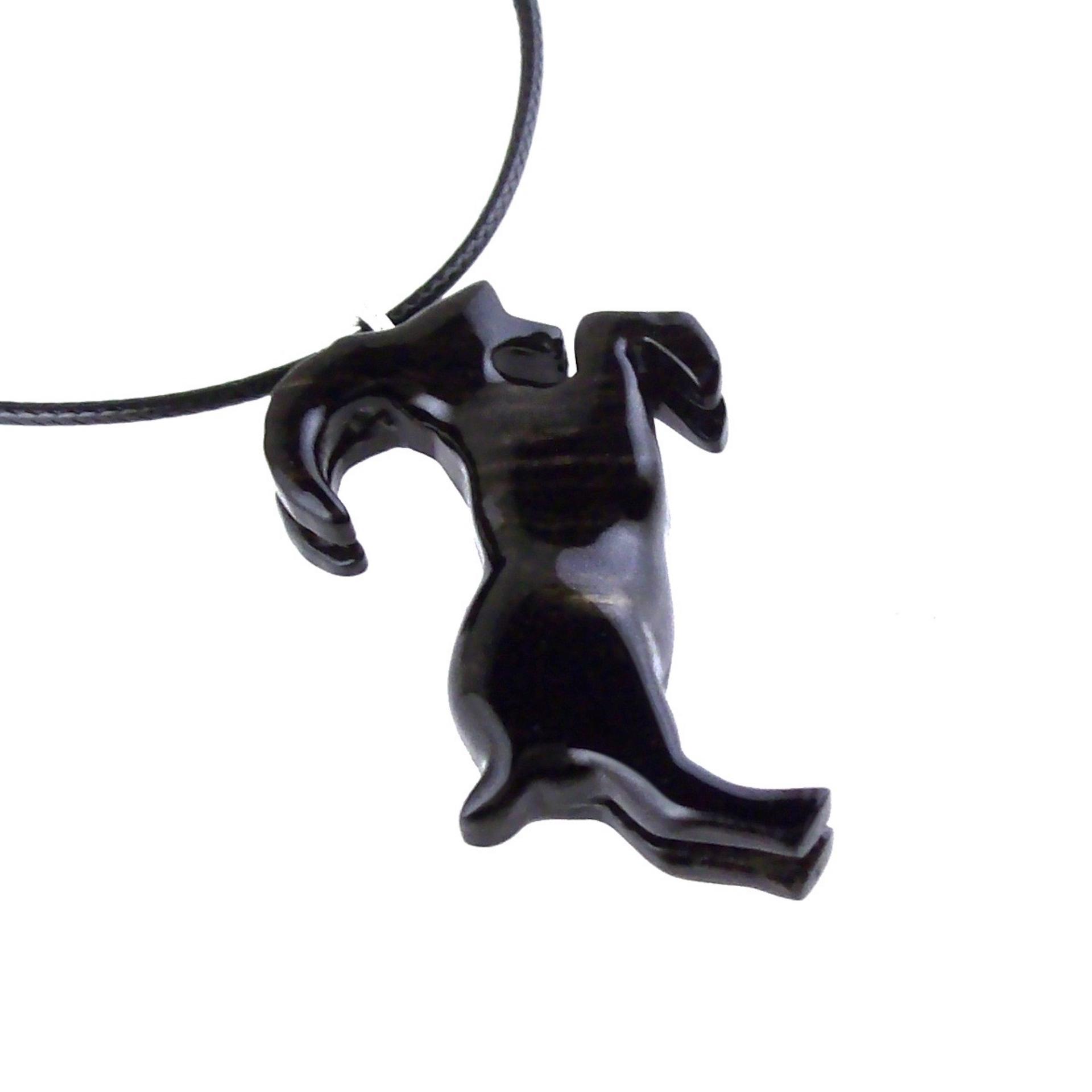 Hand Carved Goat Necklace, Wooden Mountain Goat Pendant, Wood Capricorn Jewelry, Spirit Animal Gift