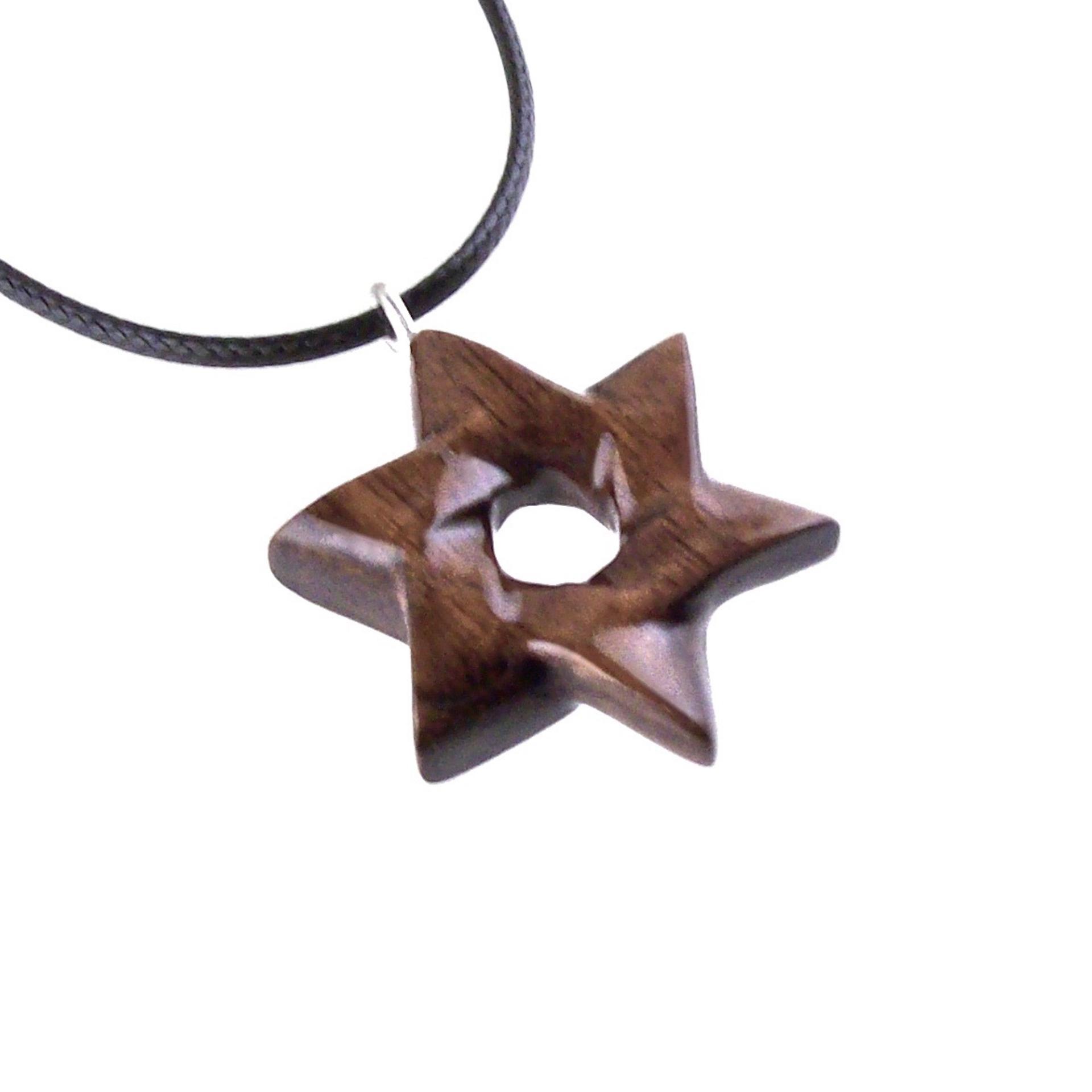 Hand Carved Wooden Star of David Pendant, Jewish Star Necklace for Men or Women, Wood Jewish Jewelry