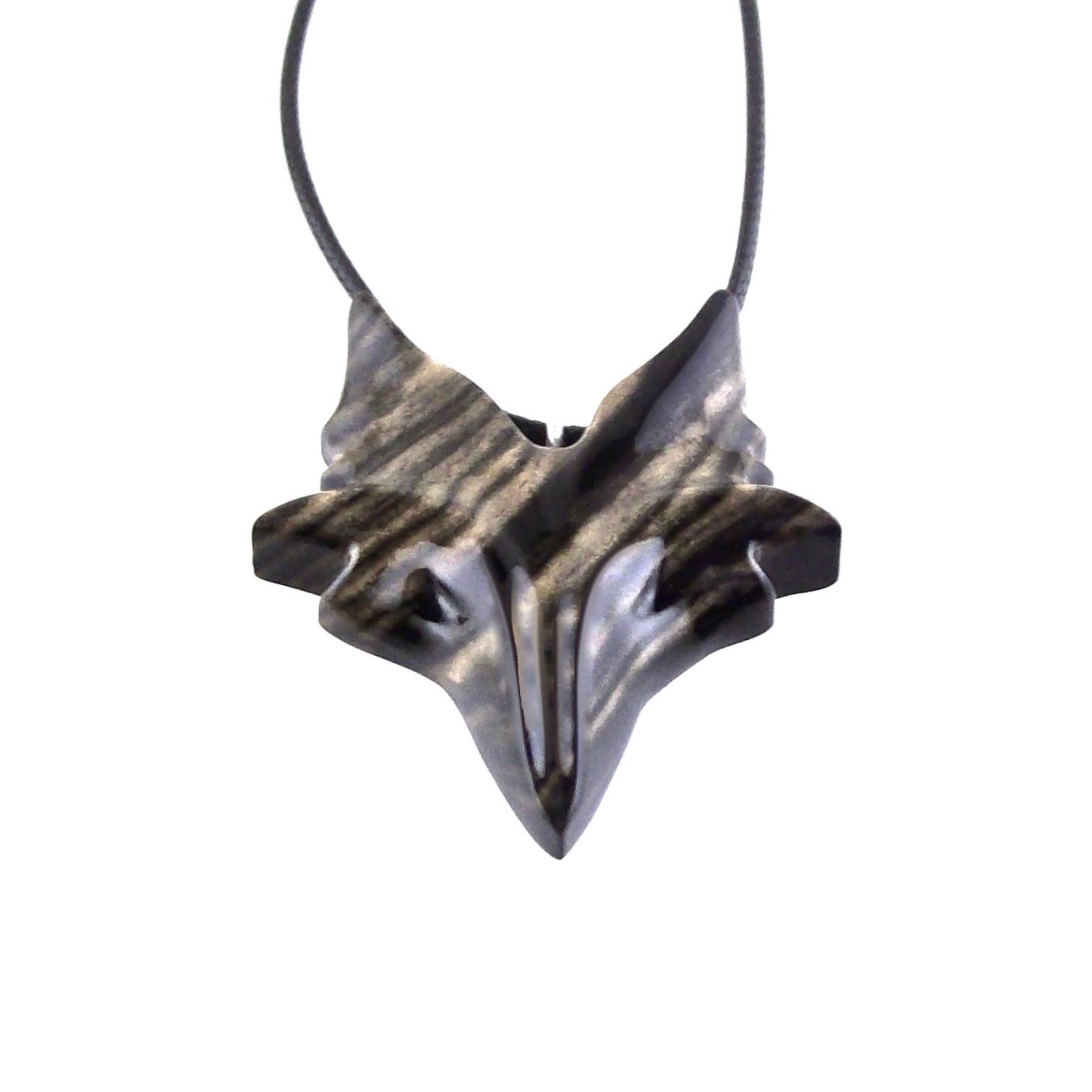 Celtic Fox Necklace, Hand Carved Wooden Fox Pendant for Men or Women, Totem Spirit Animal Gift for Him or Her, Wood Jewelry