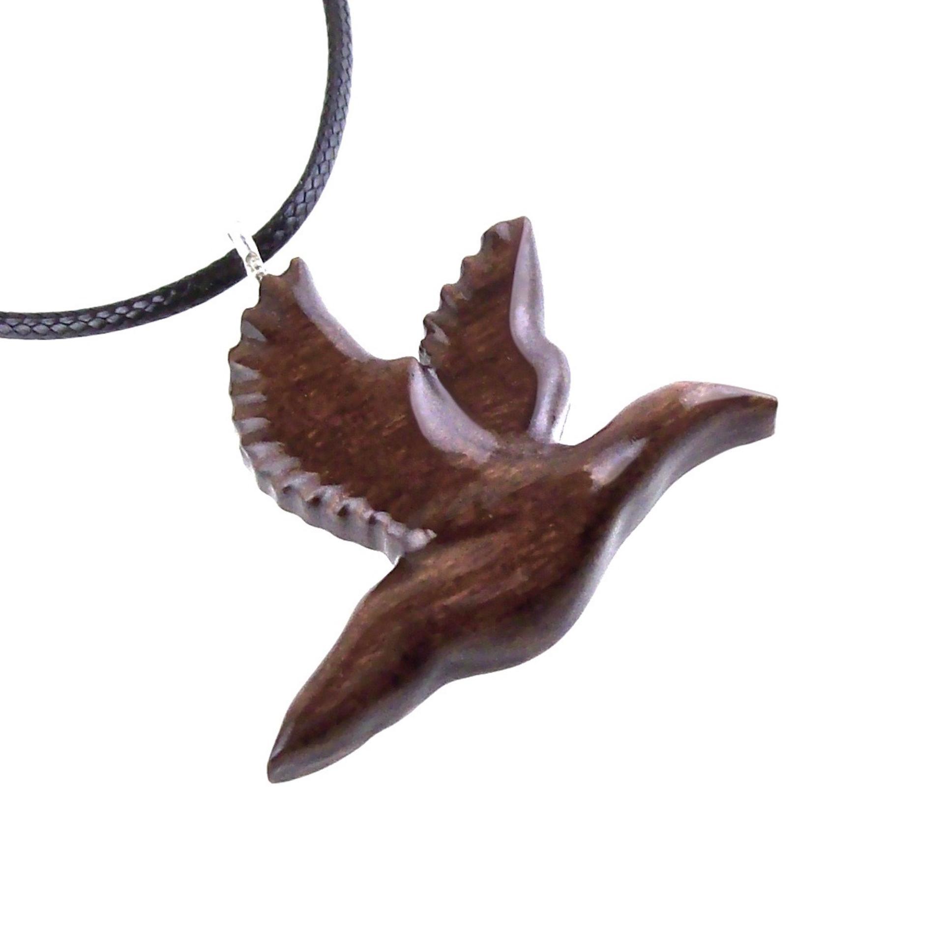 Hand Carved Duck Pendant, Wooden Mallard Necklace, Wood Bird Jewelry