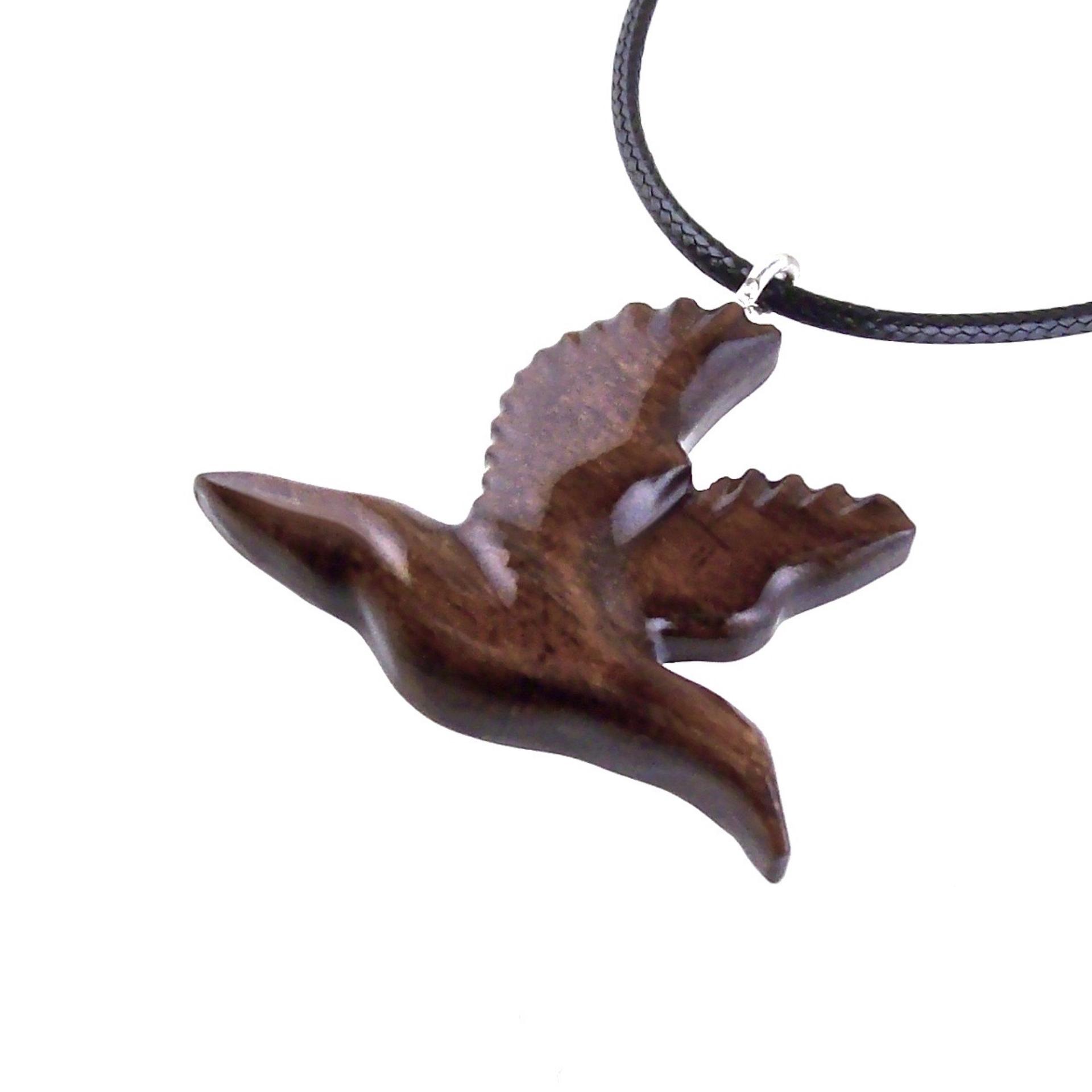 Hand Carved Duck Pendant, Wooden Mallard Necklace, Wood Bird Jewelry
