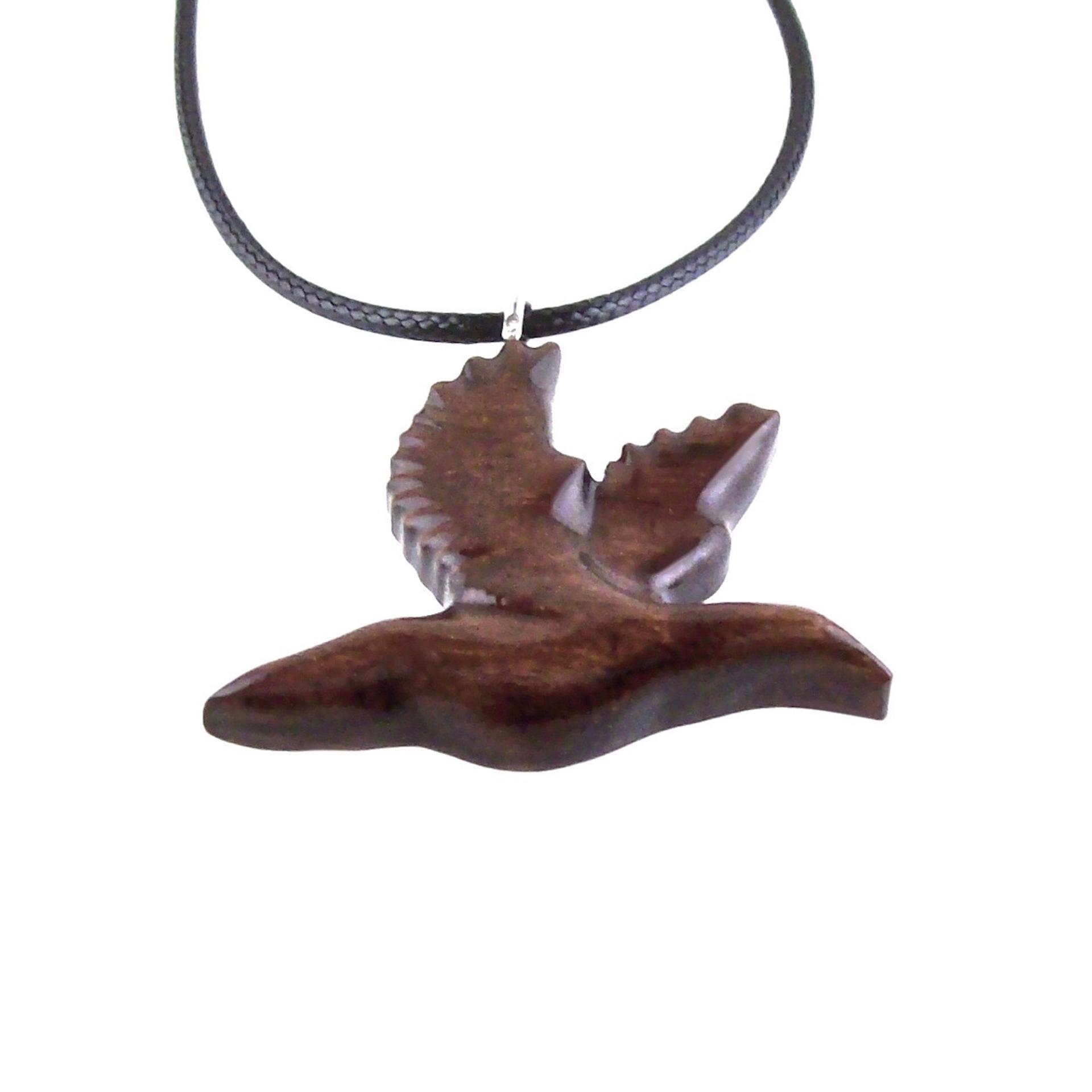 Hand Carved Duck Pendant, Wooden Mallard Necklace, Wood Bird Jewelry