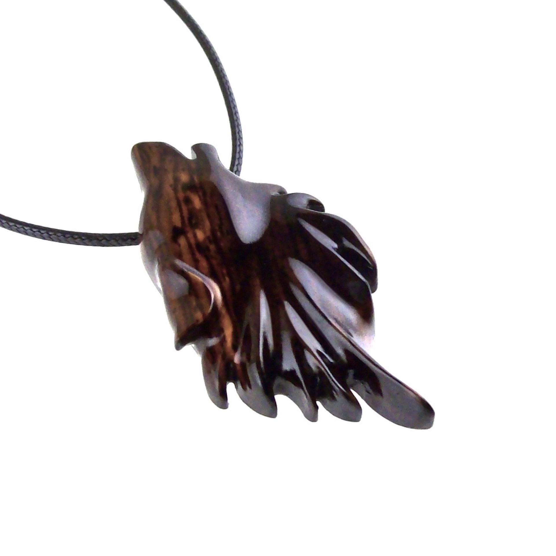 Carved Wolf Pendant, Wooden Wolf Necklace, Spirit Animal Totem, Handmade Wood Jewelry for Men or Women, One of a Kind Gift