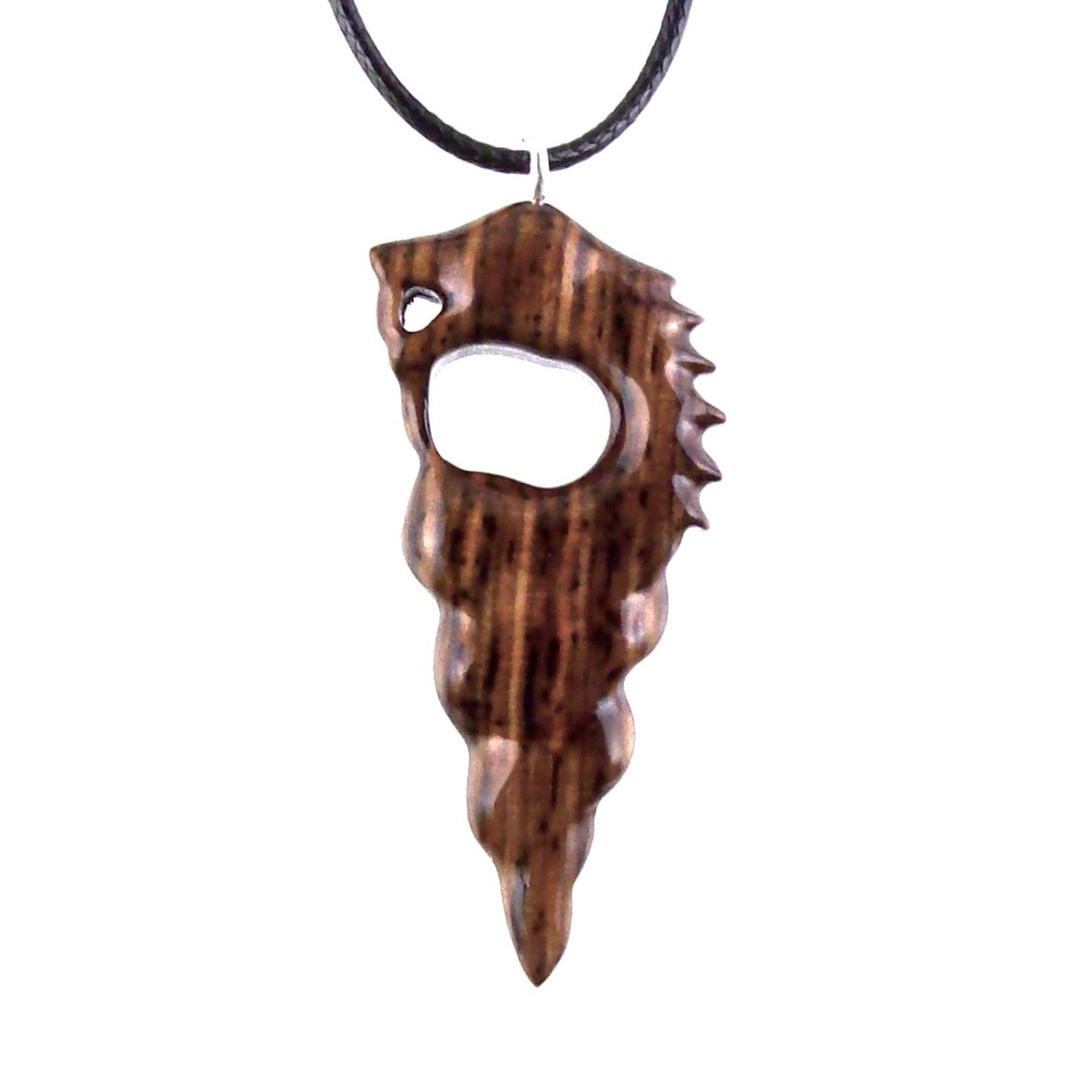 Nyami Nyami African Pendant, Hand Carved Tribal Necklace, Wood African Jewelry, Wooden Protection Amulet, Good Luck Charm