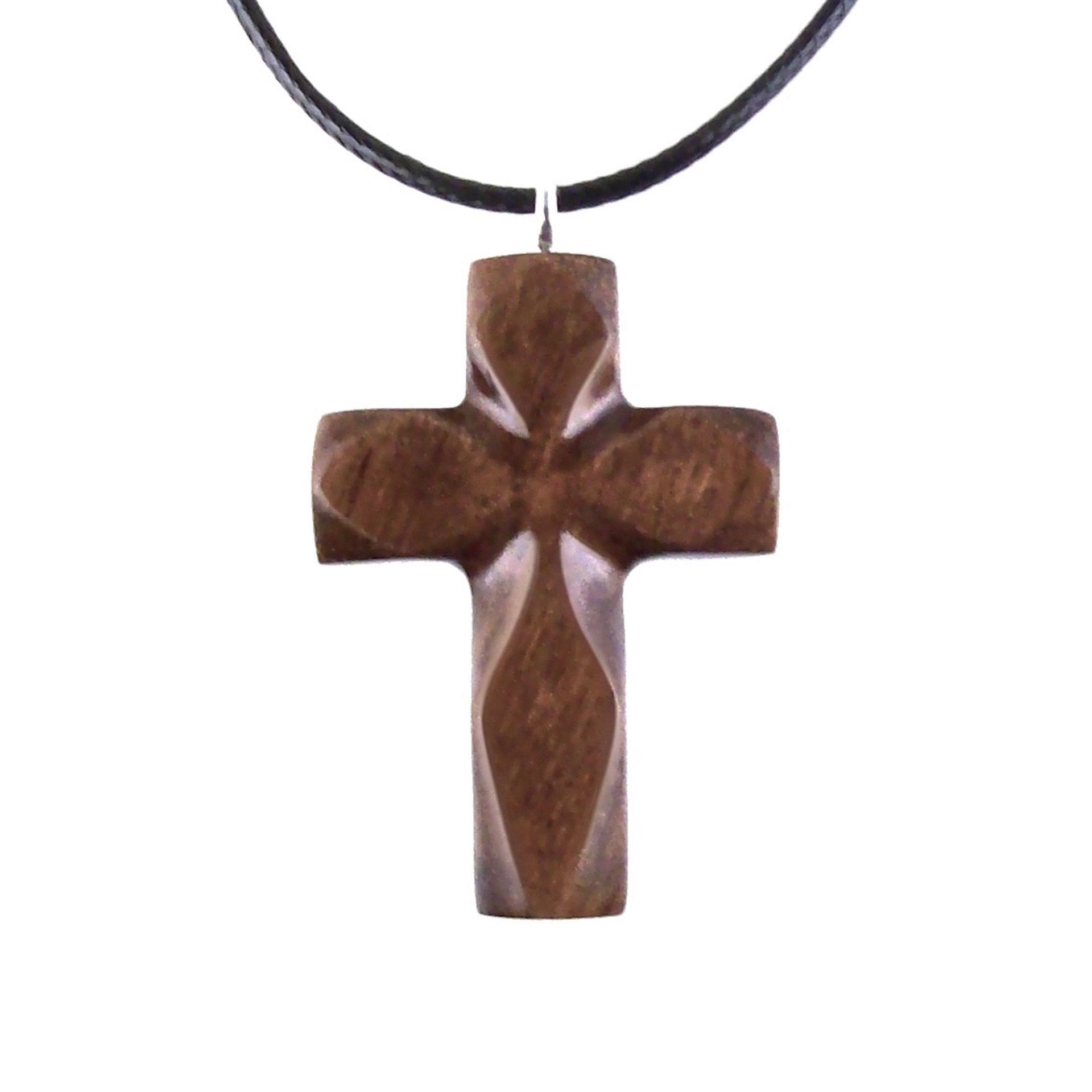 Handmade Wooden Cross Necklace for Men Women, Wood Cross Pendant, Hand Carved Christian Jewelry