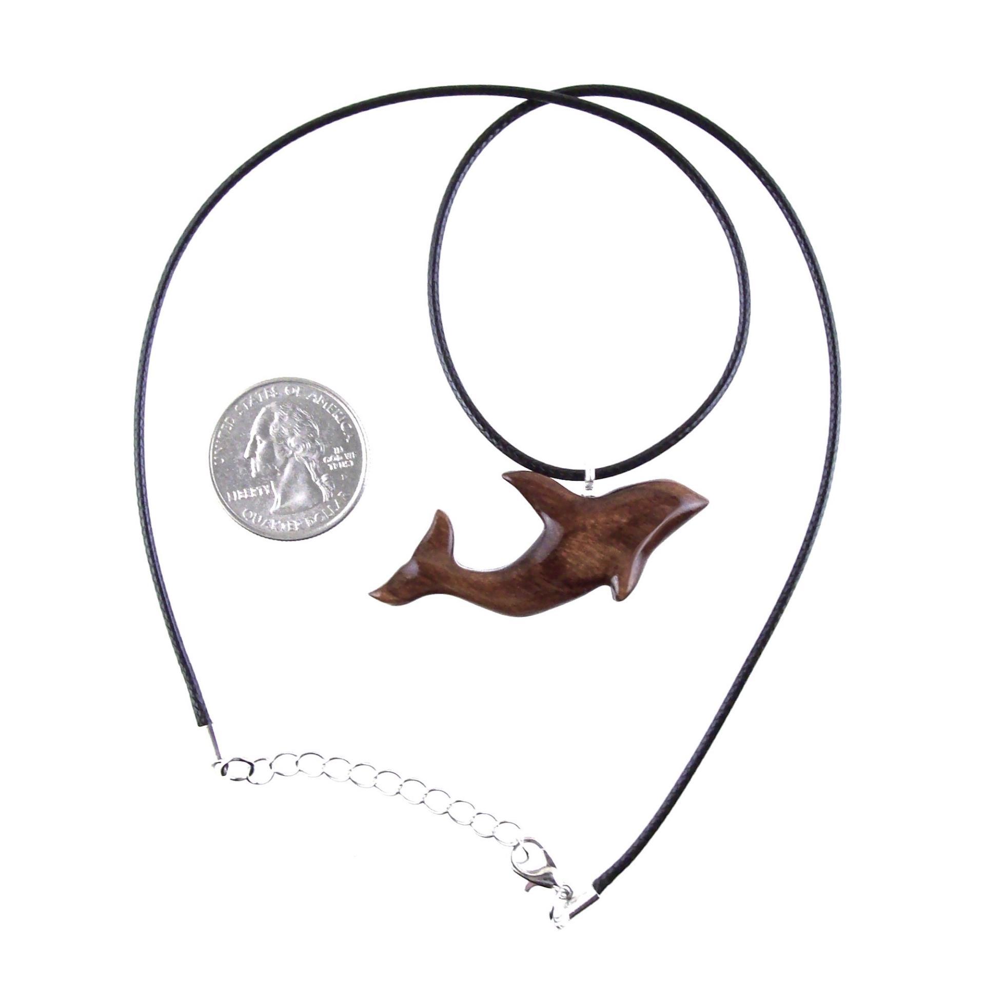 Wooden Orca Necklace, Hand Carved Killer Whale Pendant, Handmade Sea Animal Nautical Wood Jewelry