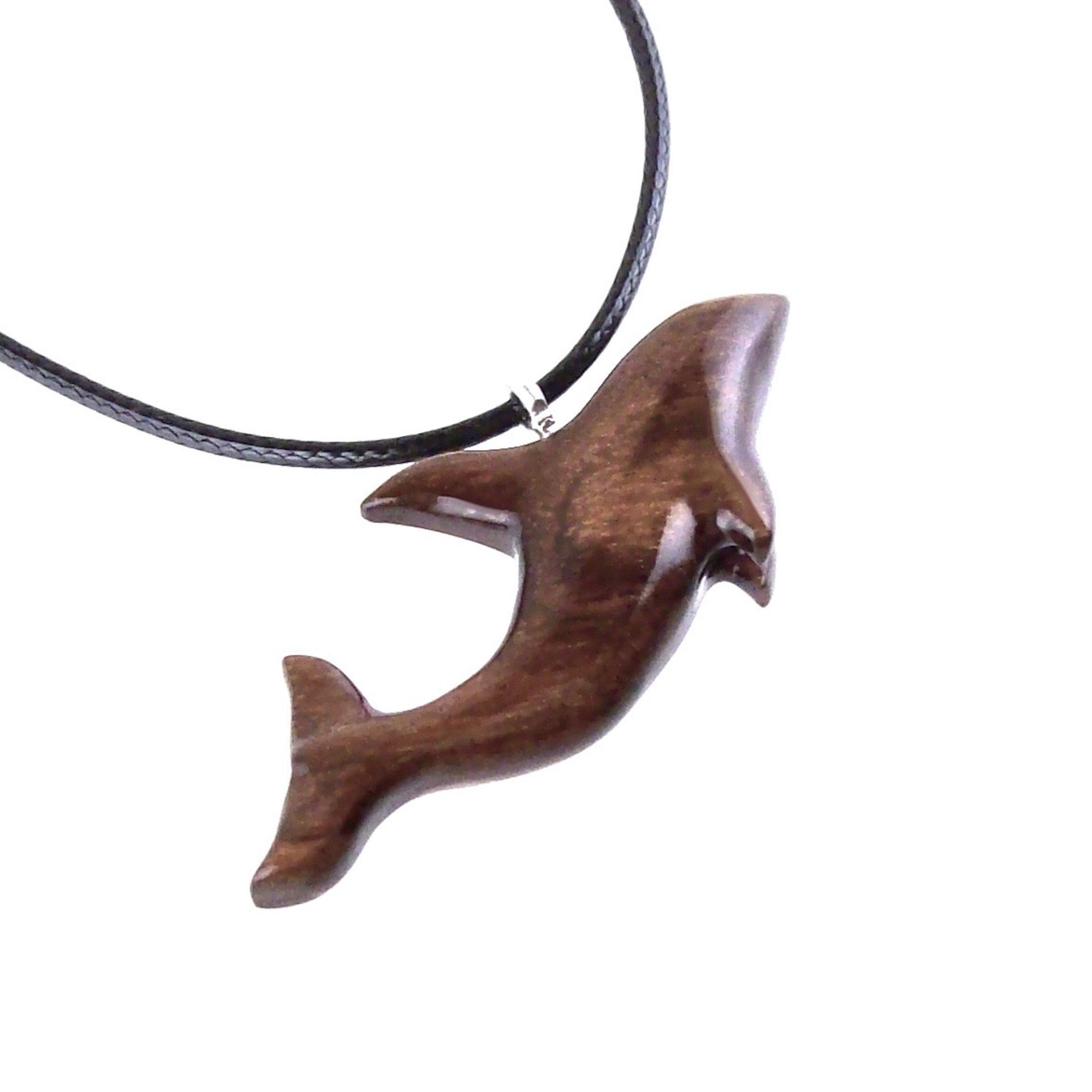 Wooden Orca Necklace, Hand Carved Killer Whale Pendant, Handmade Sea Animal Nautical Wood Jewelry