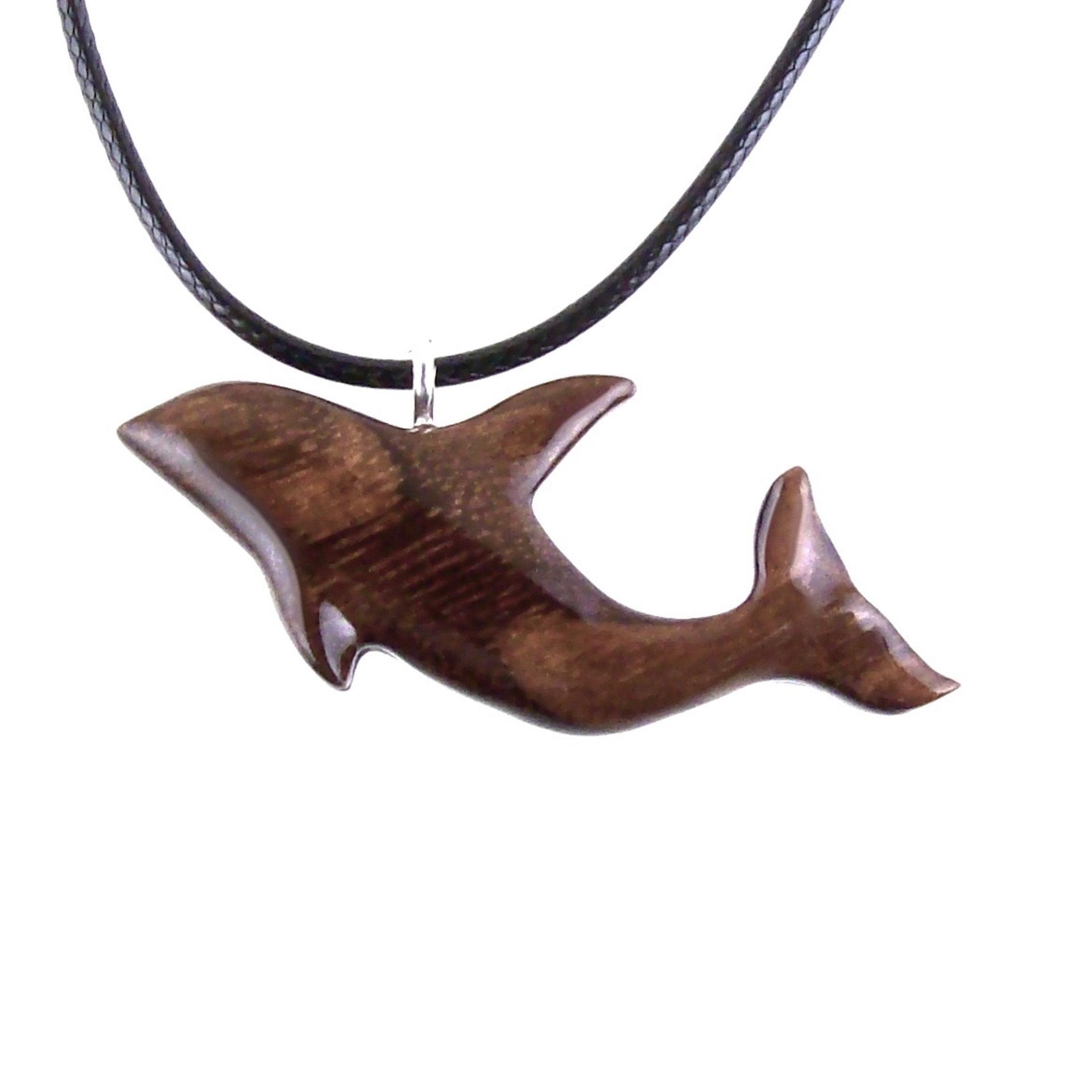 Wooden Orca Necklace, Hand Carved Killer Whale Pendant, Handmade Sea Animal Nautical Wood Jewelry