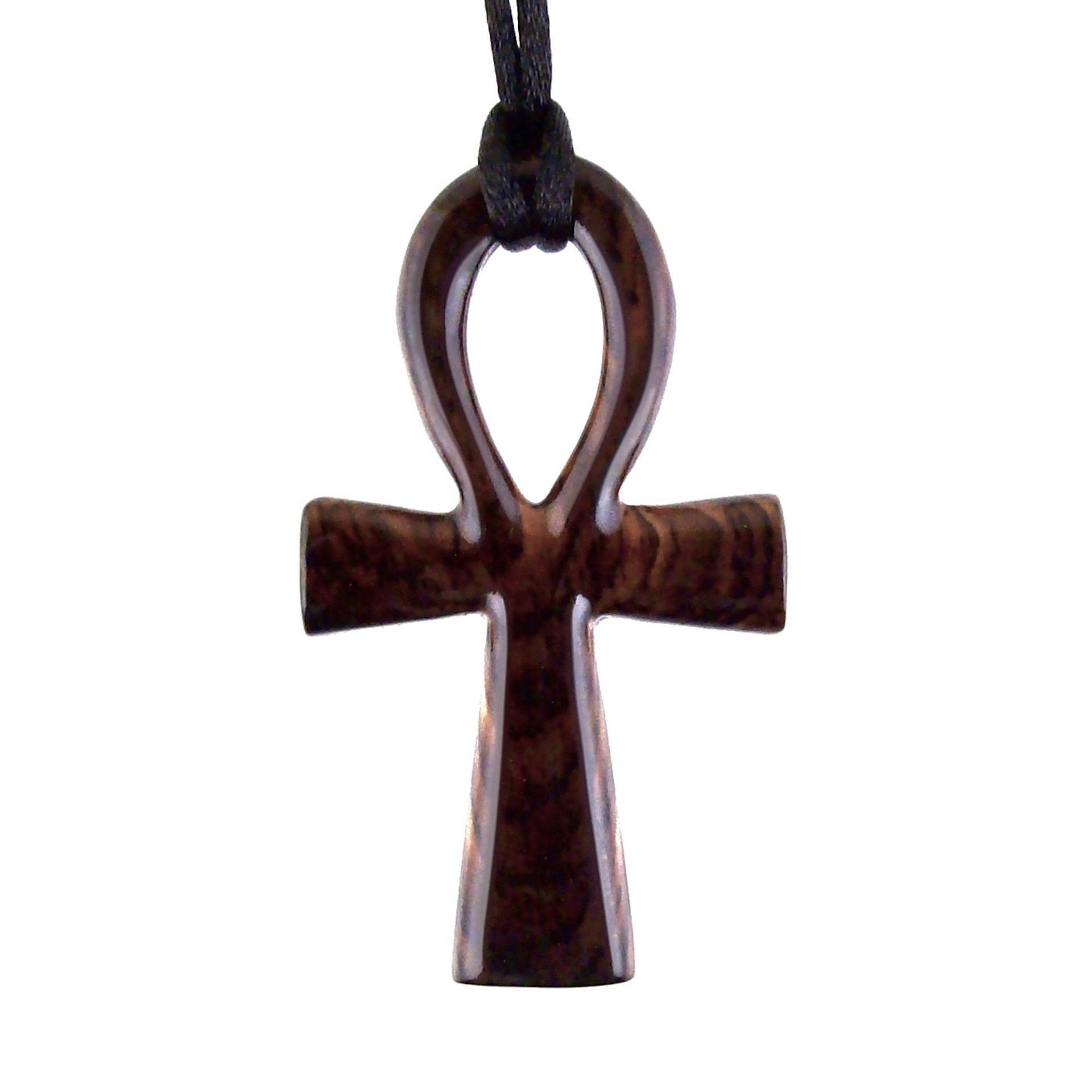 Large Ankh Pendant, Mens Wood Ankh Necklace, Wooden Egyptian Cross Ankh Pendant, African Jewelry