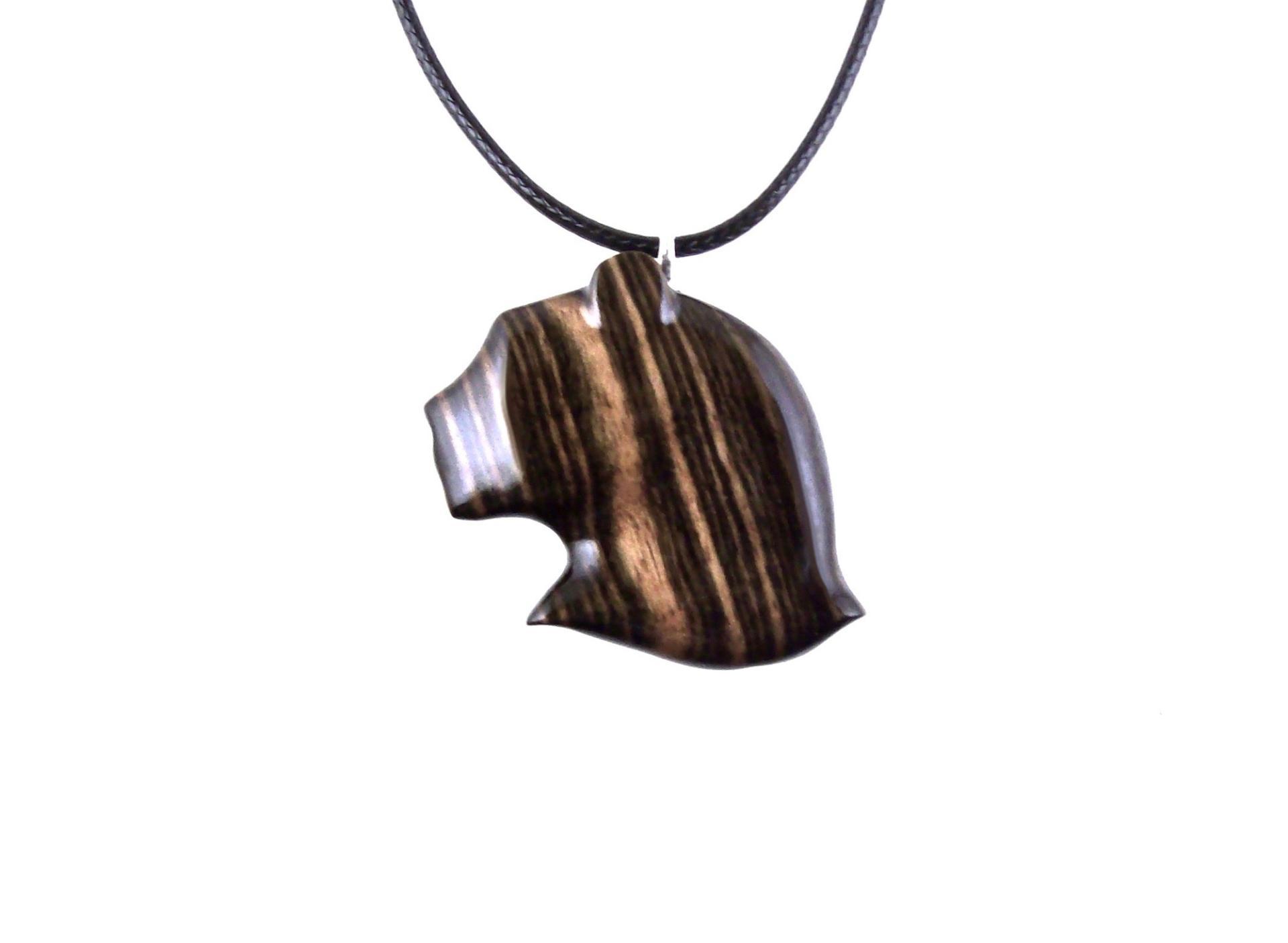 Wooden Panther Pendant, Hand Carved Jaguar Head Necklace, Cougar Mountain Lion Puma Spirit Animal Totem Wood Jewelry for Men Women