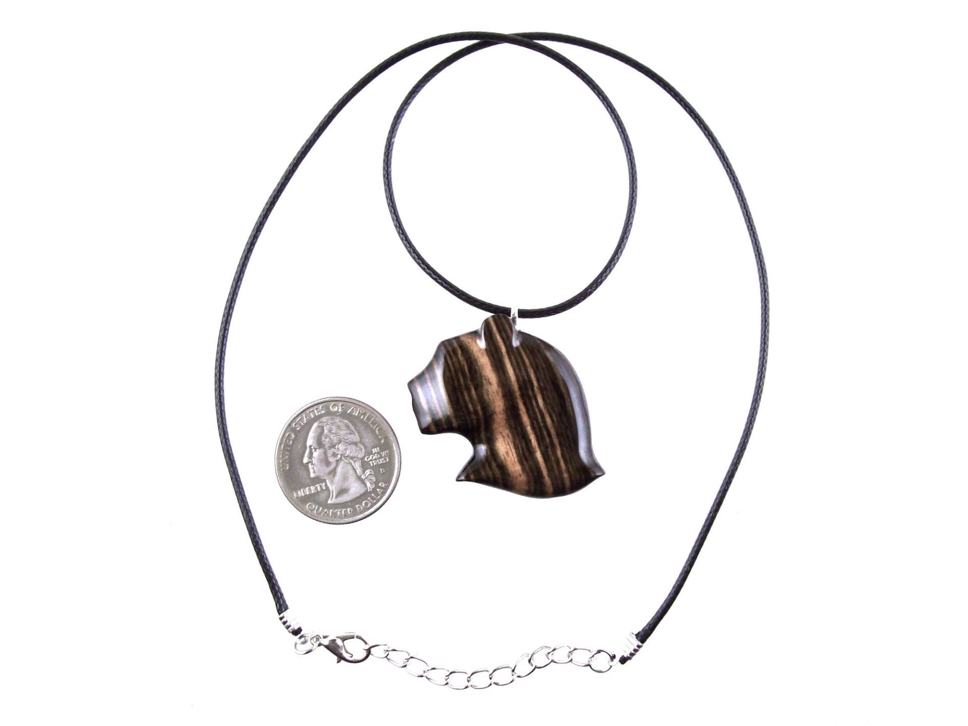 Wooden Panther Pendant, Hand Carved Jaguar Head Necklace, Cougar Mountain Lion Puma Spirit Animal Totem Wood Jewelry for Men Women