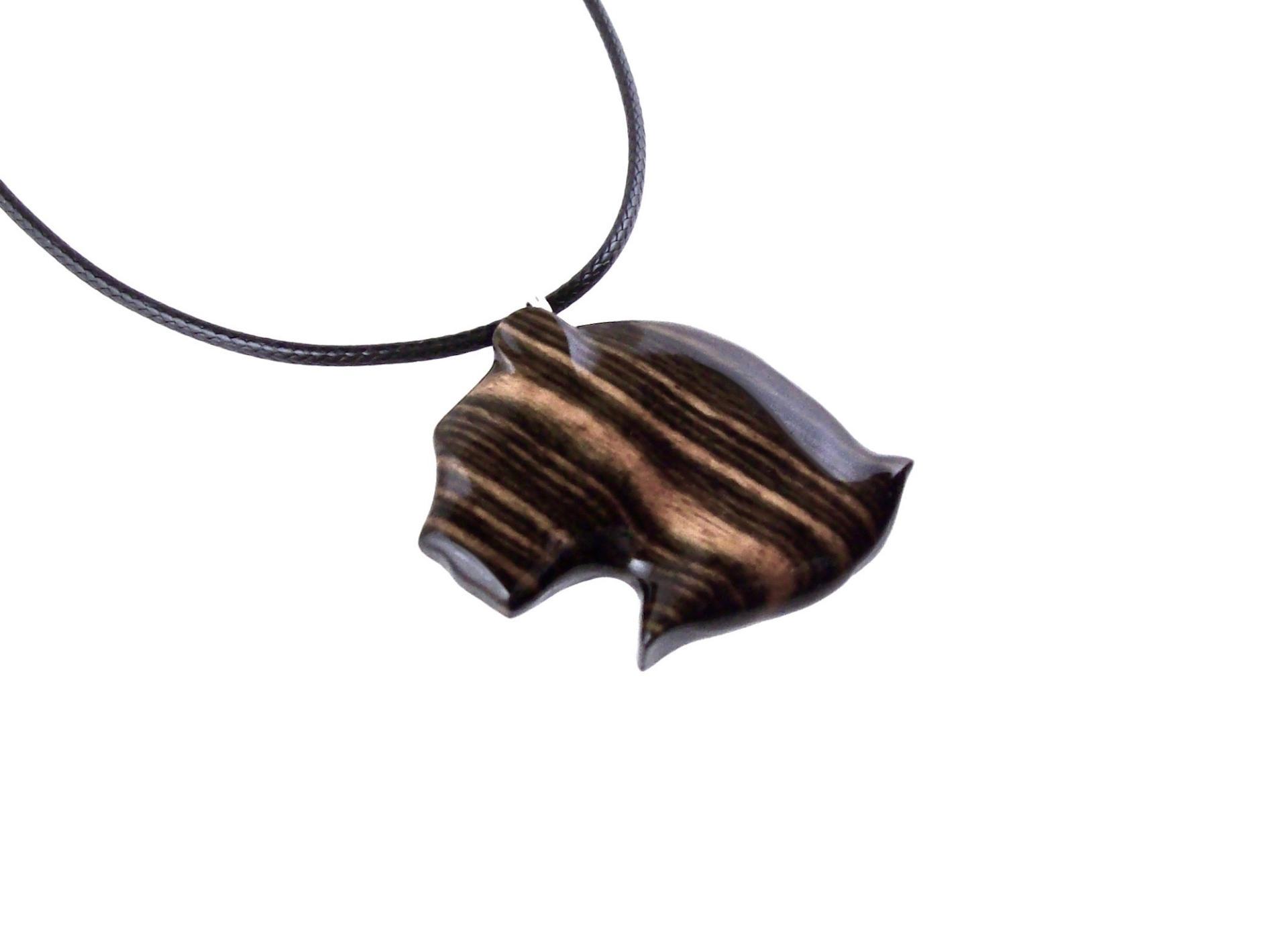 Wooden Panther Pendant, Hand Carved Jaguar Head Necklace, Cougar Mountain Lion Puma Spirit Animal Totem Wood Jewelry for Men Women