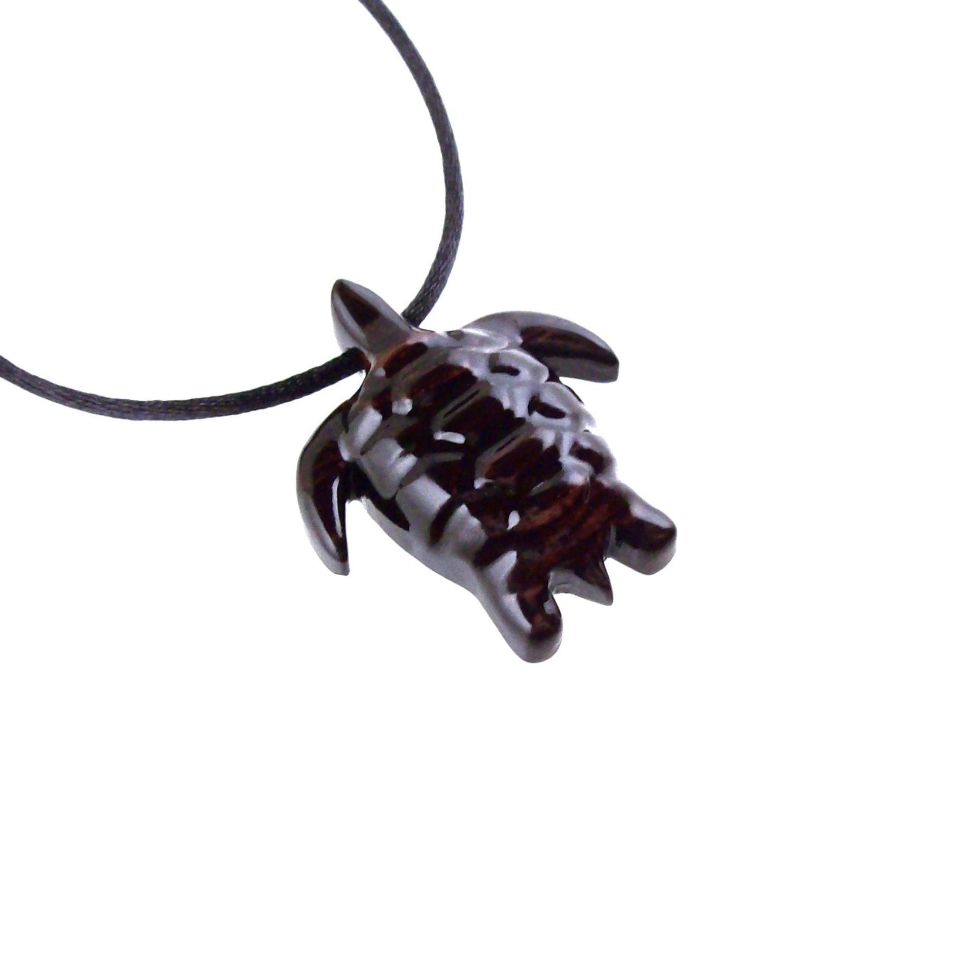 Hand Carved Wooden Turtle Pendant, Sea Turtle Necklace, Nautical Pendant, Mens Wood Necklace, Gift for Him, Mens Jewelry