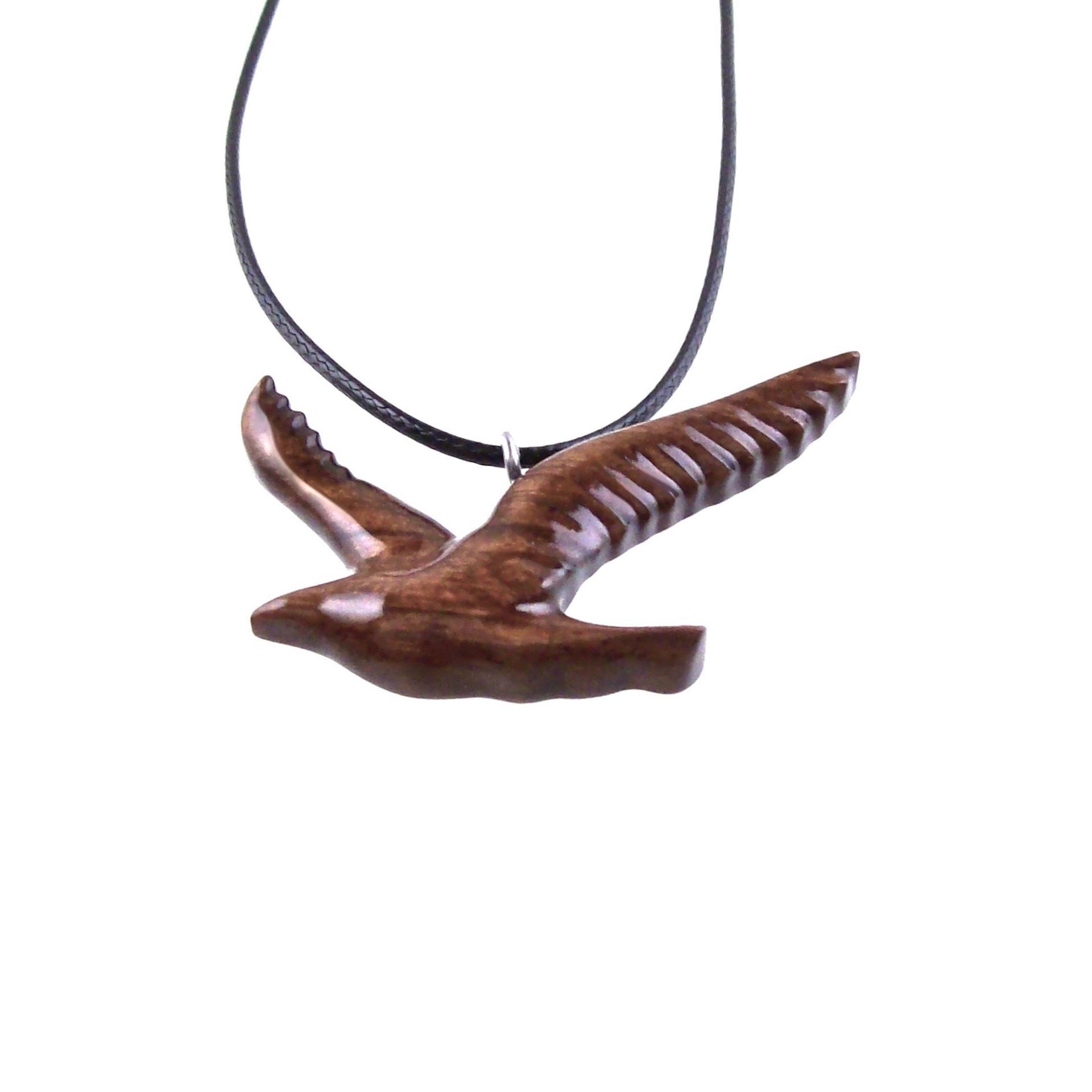 Hand Carved Wooden Bird Pendant, Seagull Necklace, Wood Jewelry, One of a Kind Gift for Her Him