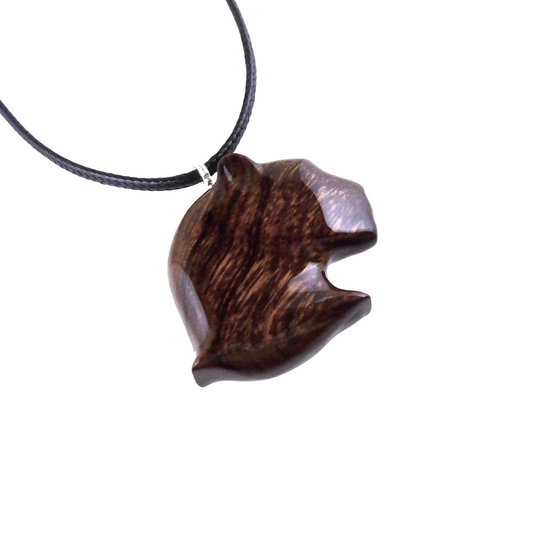 Jaguar Head Pendant, Hand Carved Panther Necklace, Wooden Cougar Necklace, Spirit Animal Totem Wood Jewelry