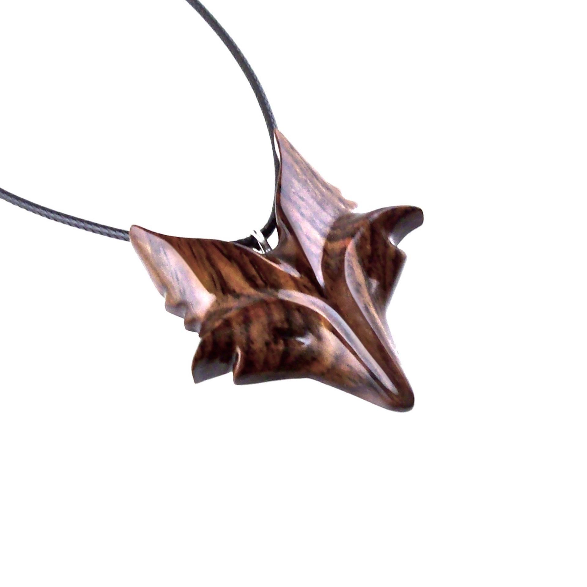 Hand Carved Wooden Fox Pendant, Celtic Fox Necklace for Men or Women, Totem Spirit Animal, Woodland Jewelry Gift for Her or Him