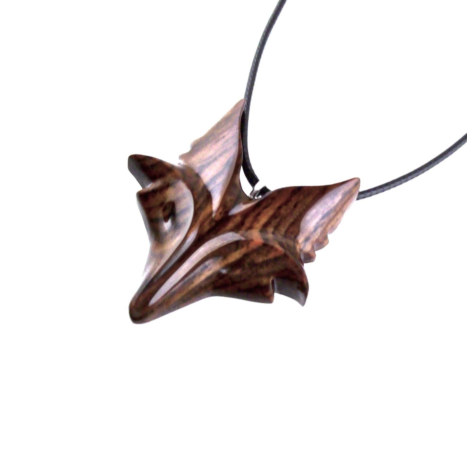 Hand Carved Wooden Fox Pendant, Celtic Fox Necklace for Men or Women, Totem Spirit Animal, Woodland Jewelry Gift for Her or Him