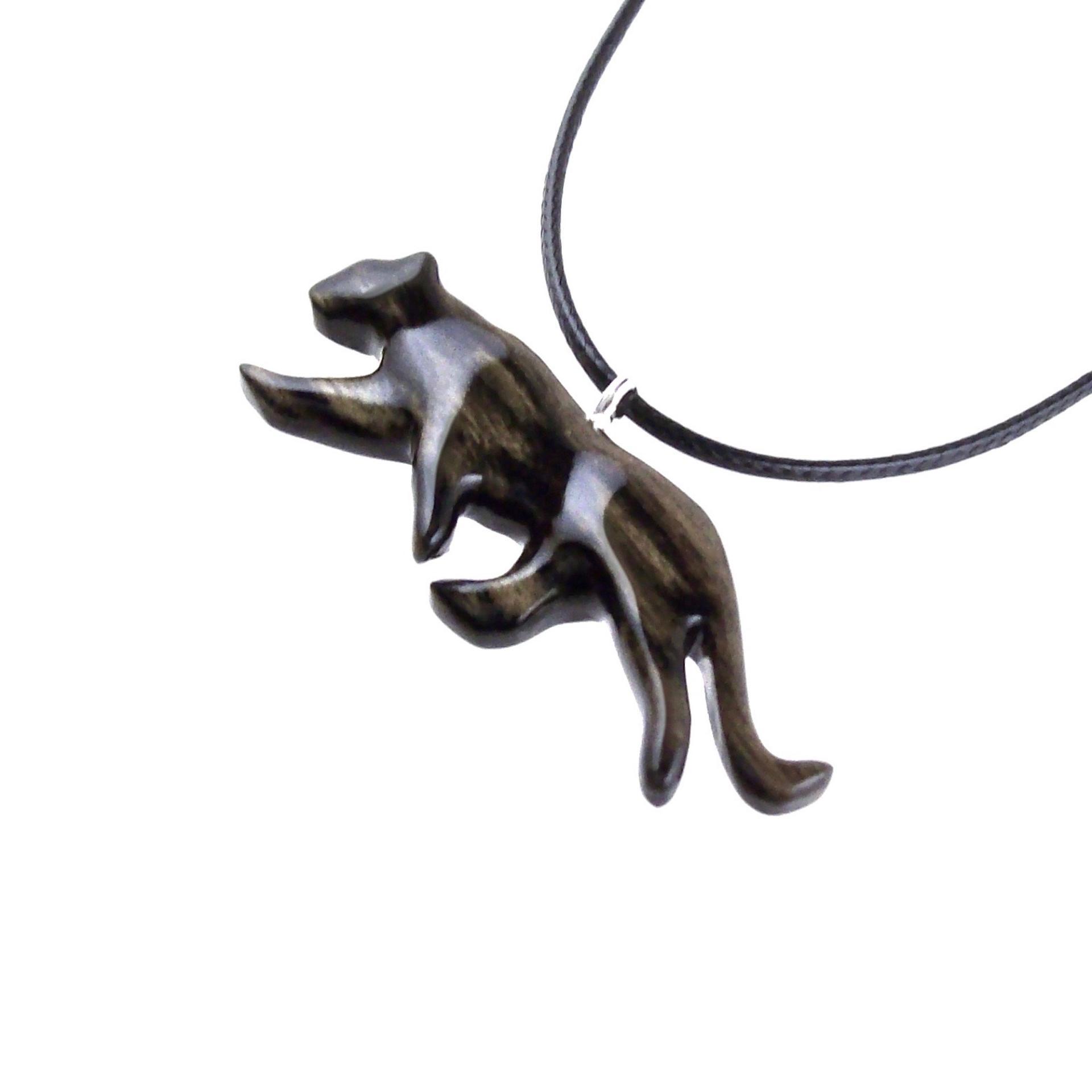 Panther Necklace, Hand Carved Wooden Panther Pendant, Jaguar Necklace, Totem Spirit Animal Wood Jewelry