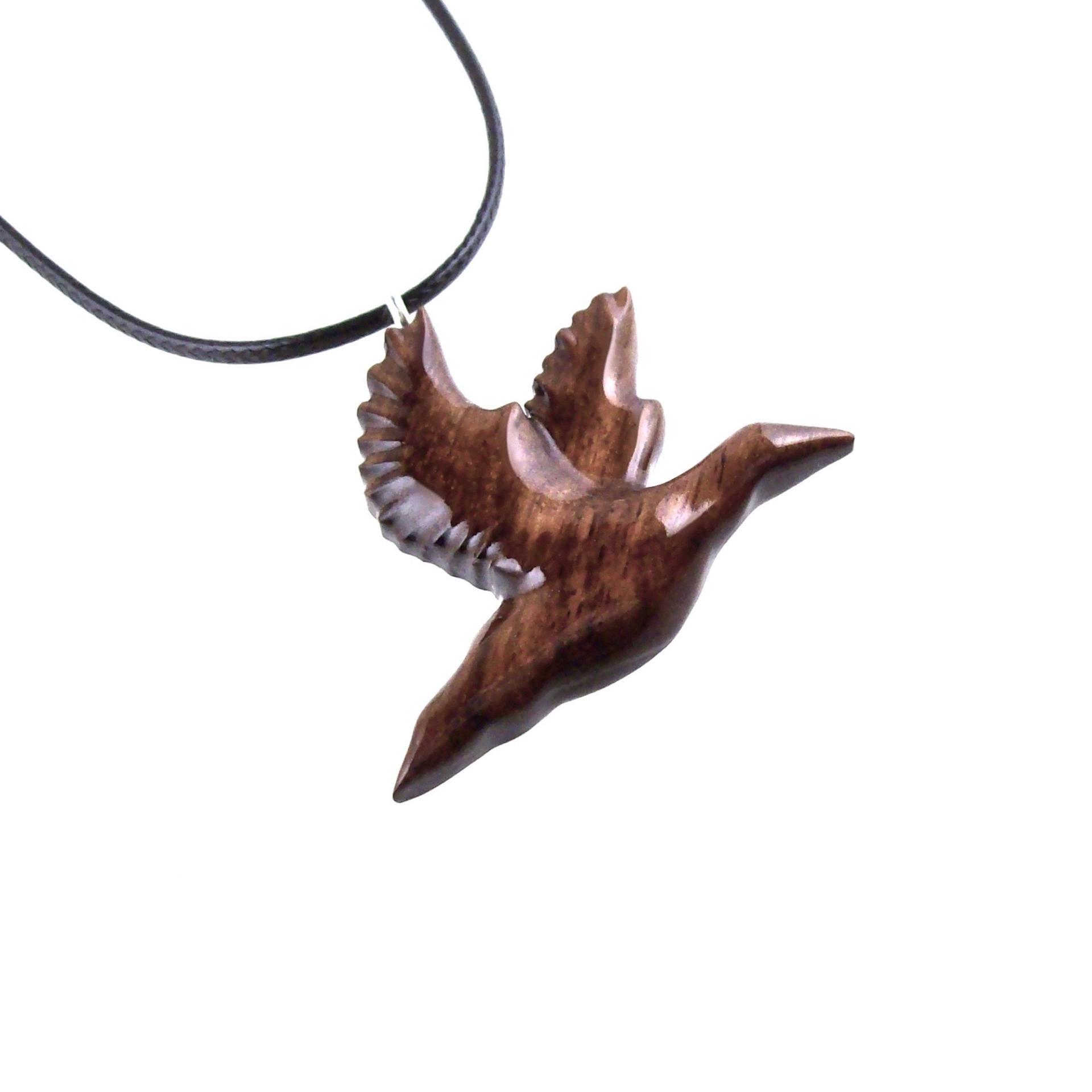 Hand Carved Duck Pendant, Wooden Mallard Necklace, Wood Bird Jewelry, One of a Kind Gift for Men