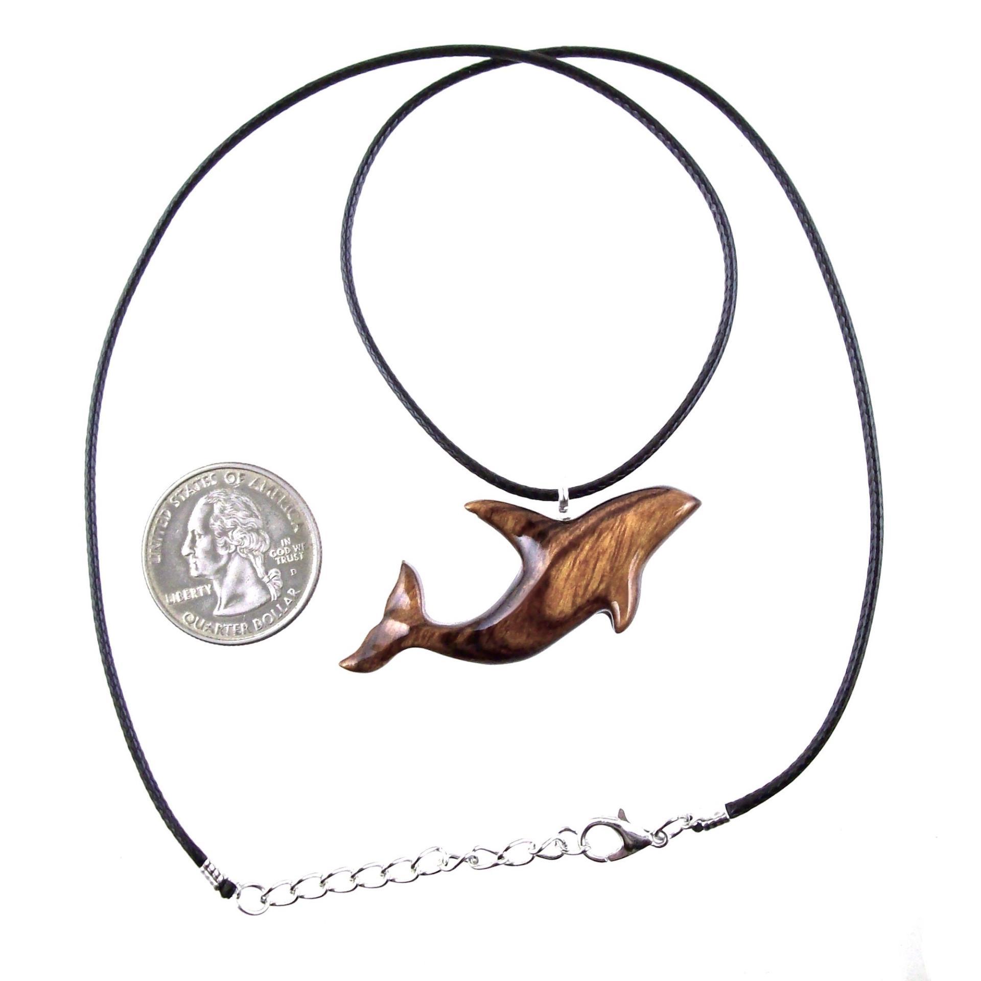 Hand Carved Orca Pendant, Wooden Whale Necklace, Sea Animal Pendant, Nautical Necklace for Men or Women, Wood Jewelry