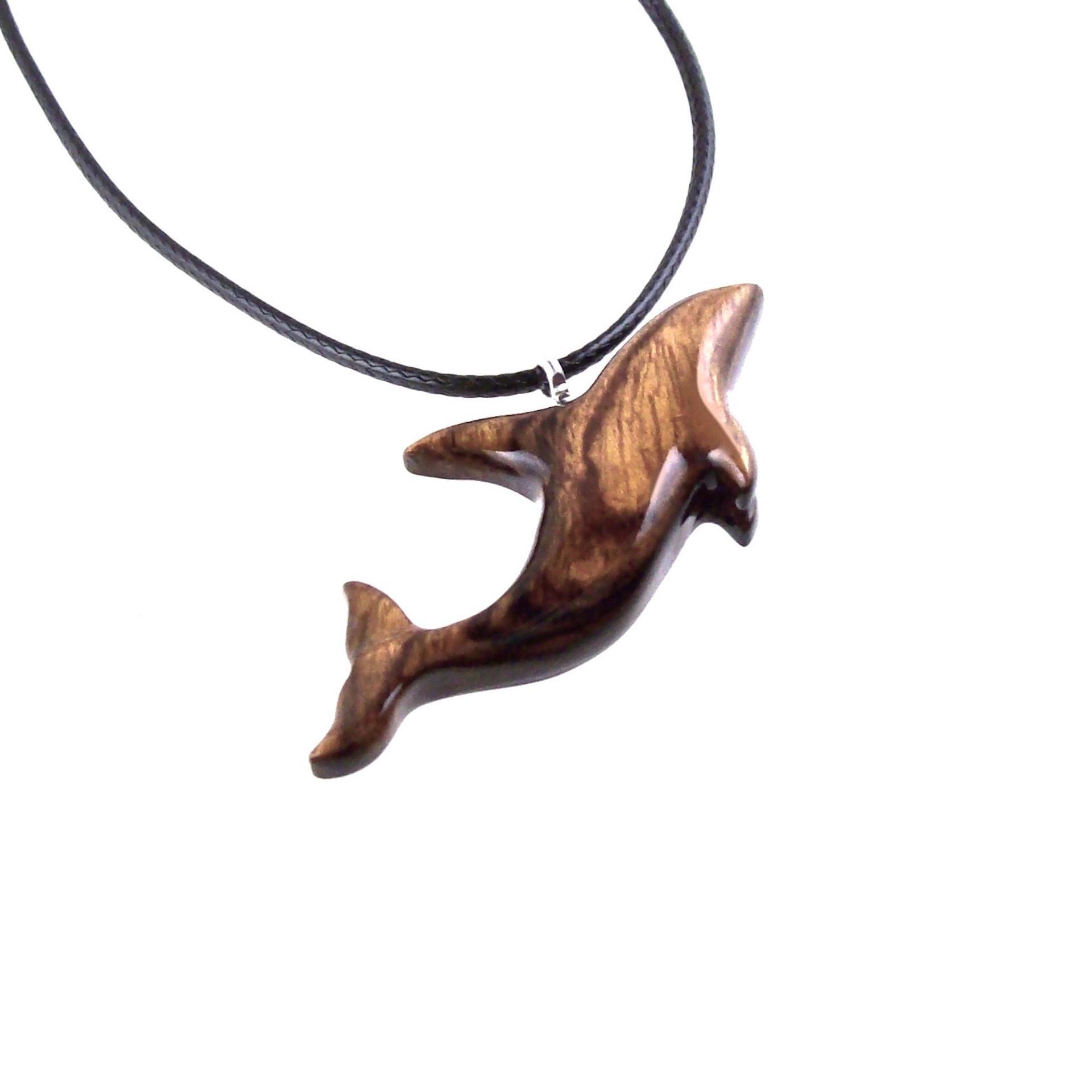 Hand Carved Orca Pendant, Wooden Whale Necklace, Sea Animal Pendant, Nautical Necklace for Men or Women, Wood Jewelry