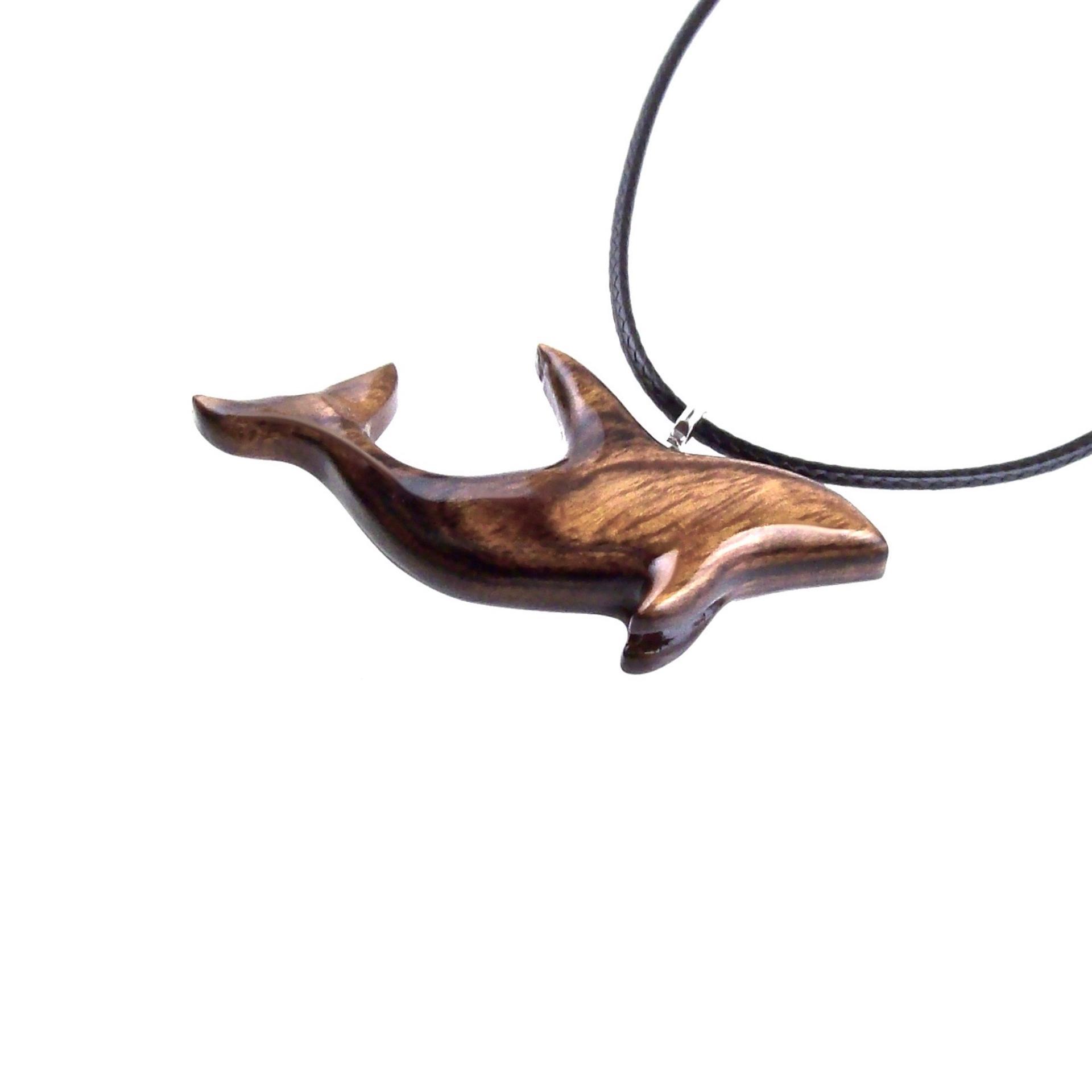Hand Carved Orca Pendant, Wooden Whale Necklace, Sea Animal Pendant, Nautical Necklace for Men or Women, Wood Jewelry