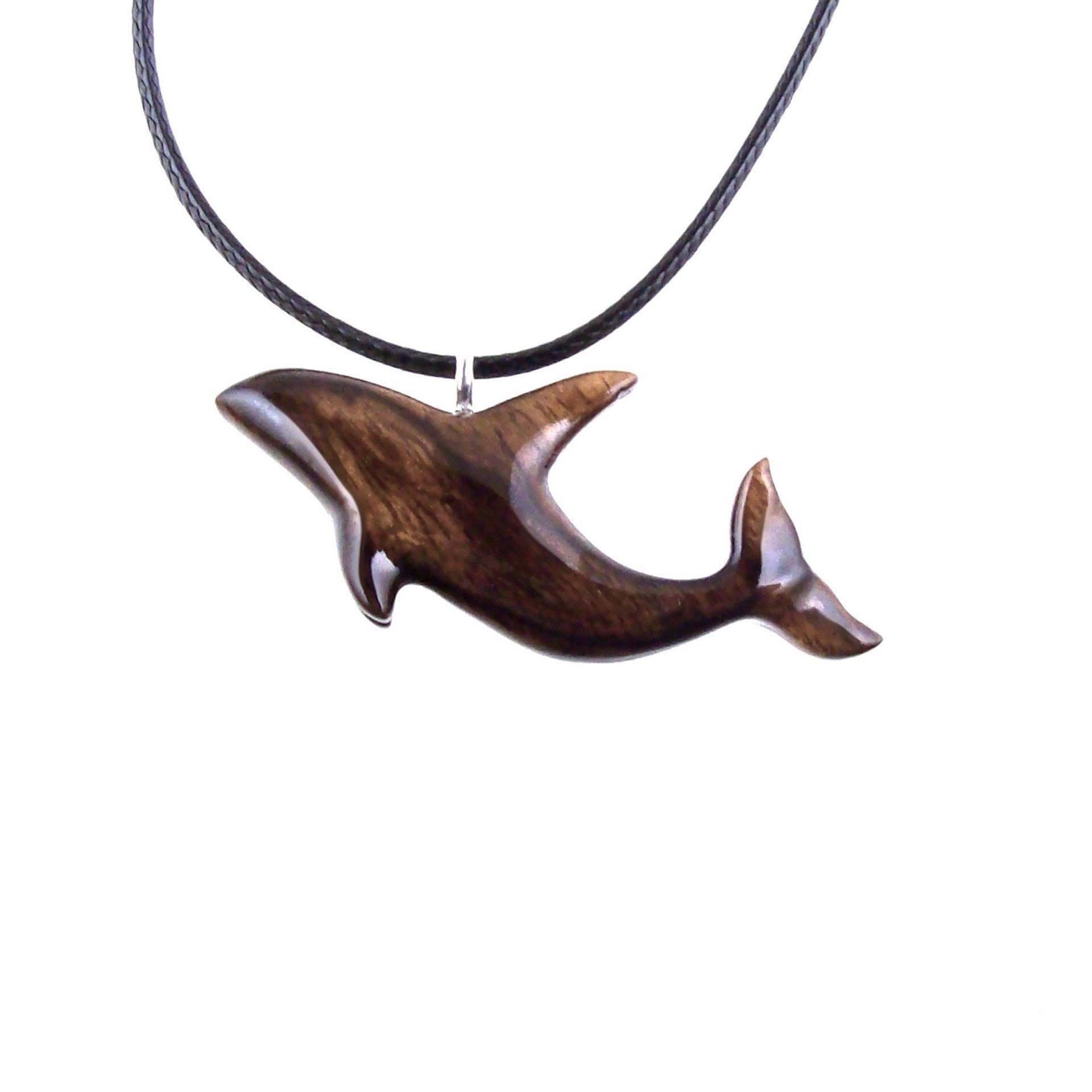 Hand Carved Orca Pendant, Wooden Whale Necklace, Sea Animal Pendant, Nautical Necklace for Men or Women, Wood Jewelry