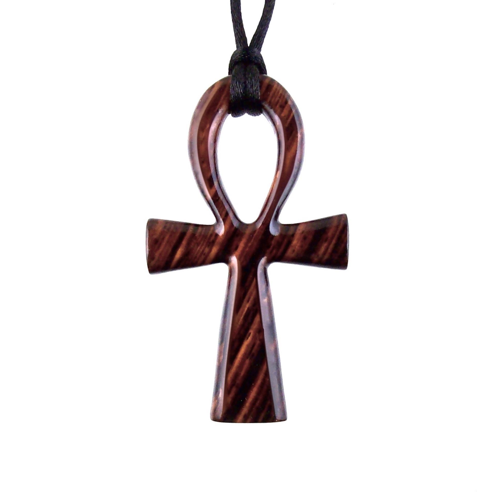 Large Ankh Pendant, Mens Wood Ankh Necklace, Wooden Egyptian Cross Ankh Pendant, African Jewelry