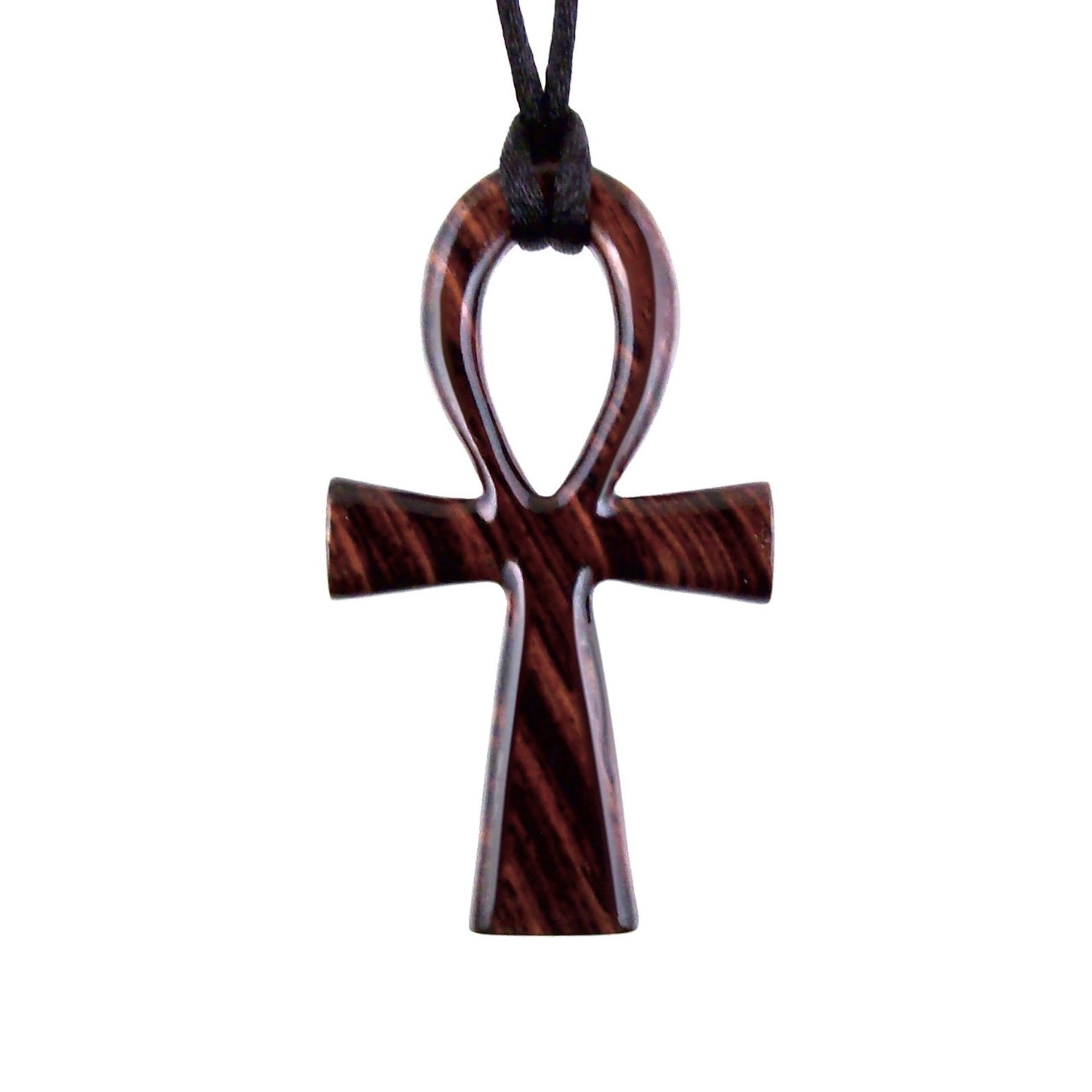 Large Ankh Pendant, Mens Wood Ankh Necklace, Wooden Egyptian Cross Ankh Pendant, African Jewelry