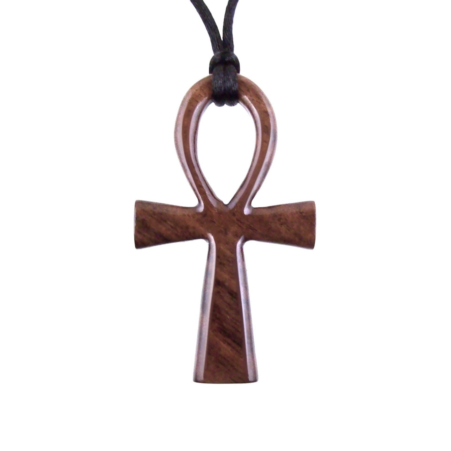 Wood Ankh Necklace, Large Wooden Ankh Pendant, Egyptian Ankh Cross Necklace, Mens African Jewelry, One of a Kind Gift for Him