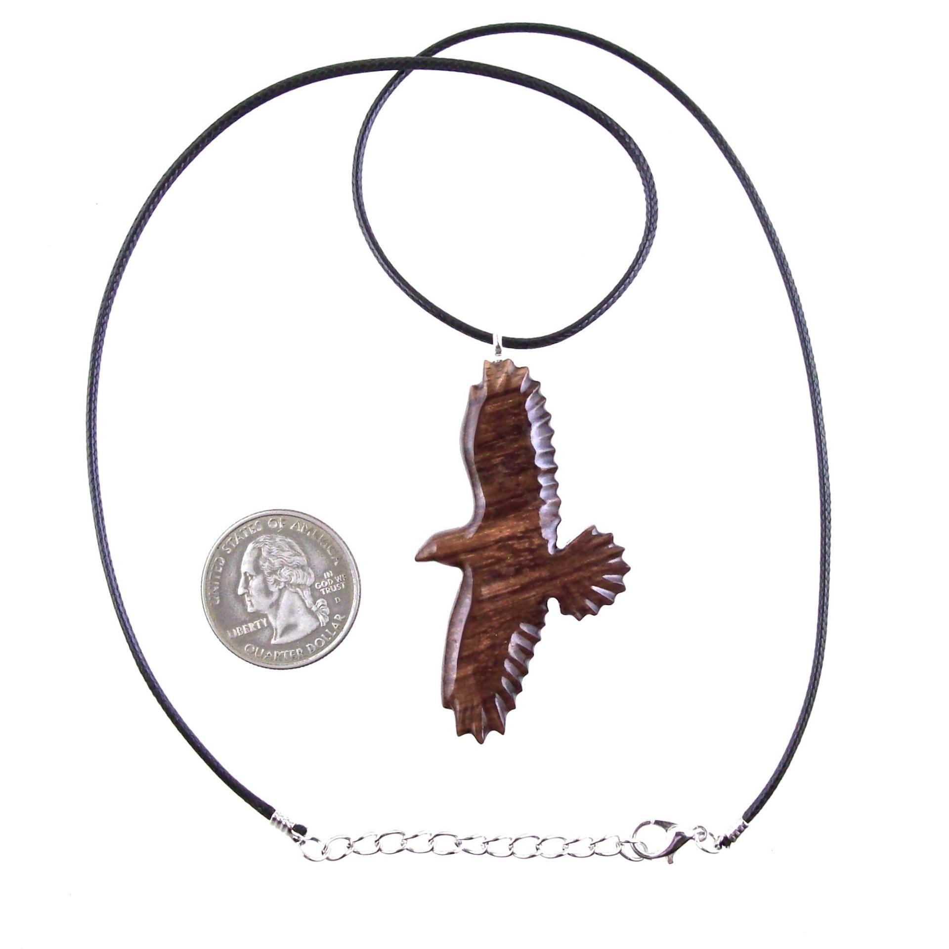 Hand Carved Raven Pendant, Wooden Crow Necklace, Wood Bird Jewelry for Men Women
