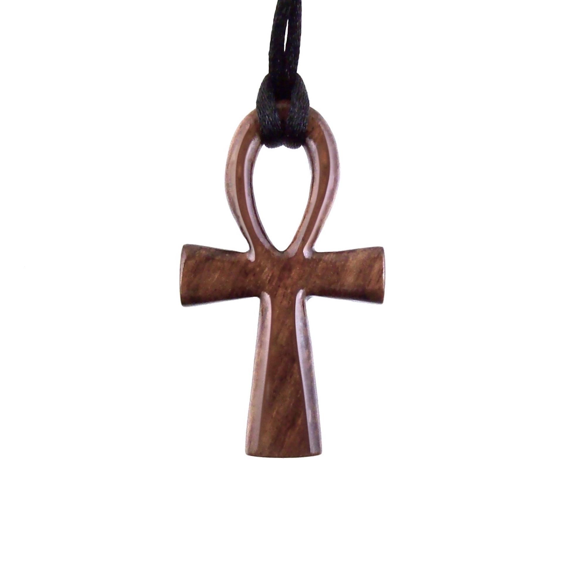 Wood Ankh Pendant, Hand Carved Egyptian Wooden Ankh Cross Necklace for Men or Women, African Jewelry Gift
