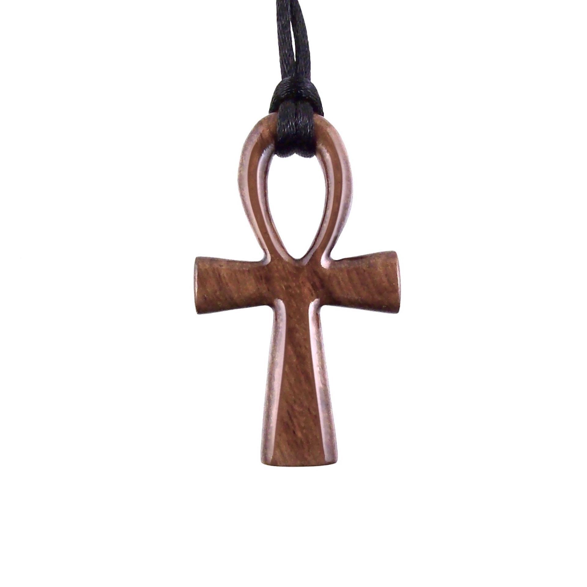 Wood Ankh Pendant, Hand Carved Egyptian Wooden Ankh Cross Necklace for Men or Women, African Jewelry Gift