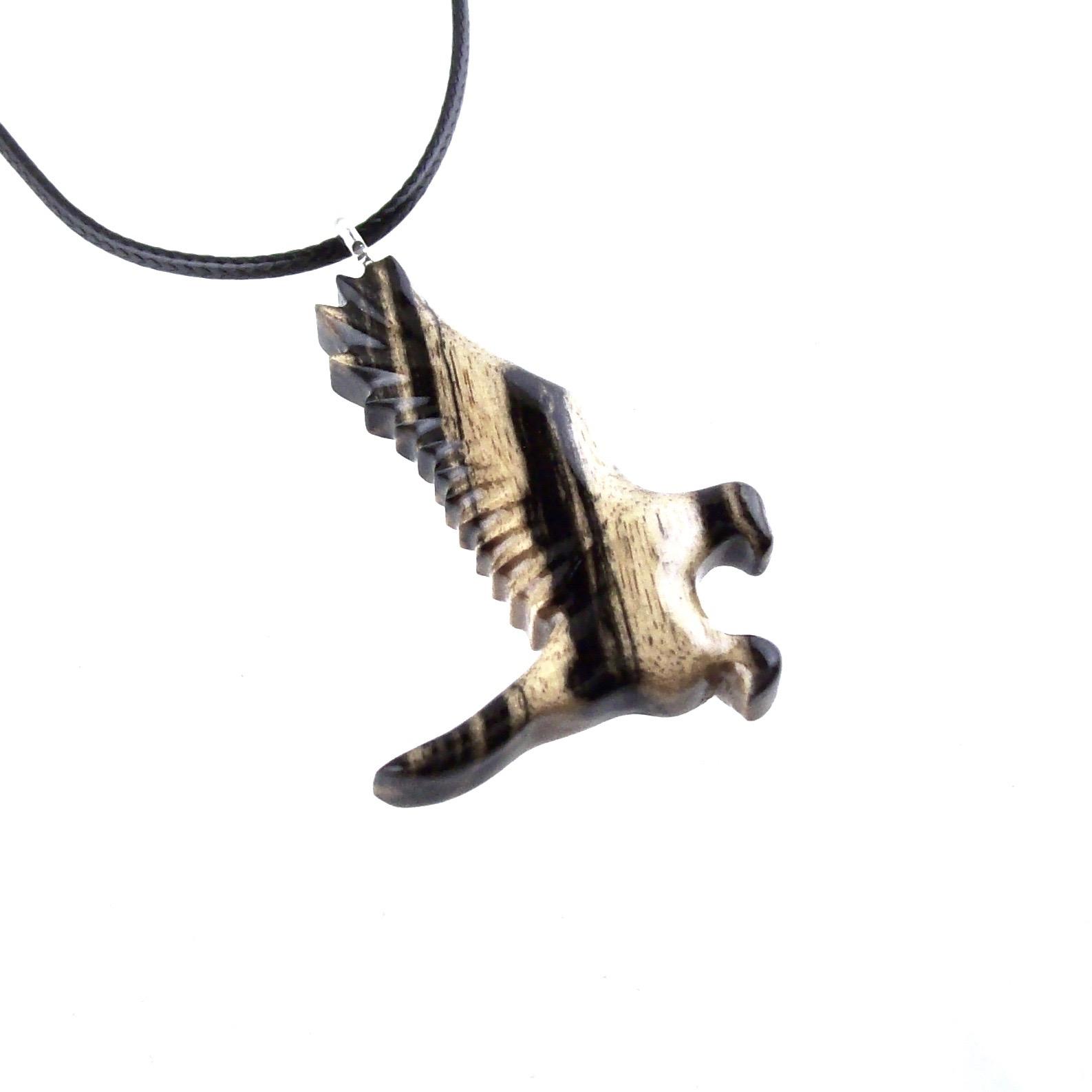 Hawk Necklace, Hand Carved Wooden Hawk Pendant for Men or Women, Wood Falcon Pendant, Totem Bird Jewelry