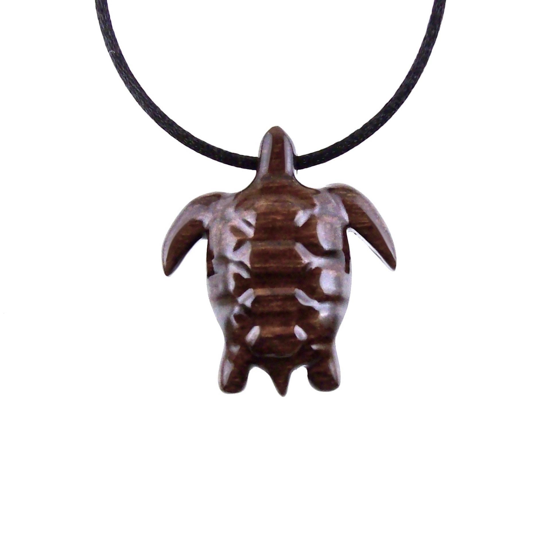 Sea Turtle Necklace, Hand Carved Wooden Turtle Pendant, Mens Wood Necklace, Nautical Pendant, One of a Kind Gift for Him