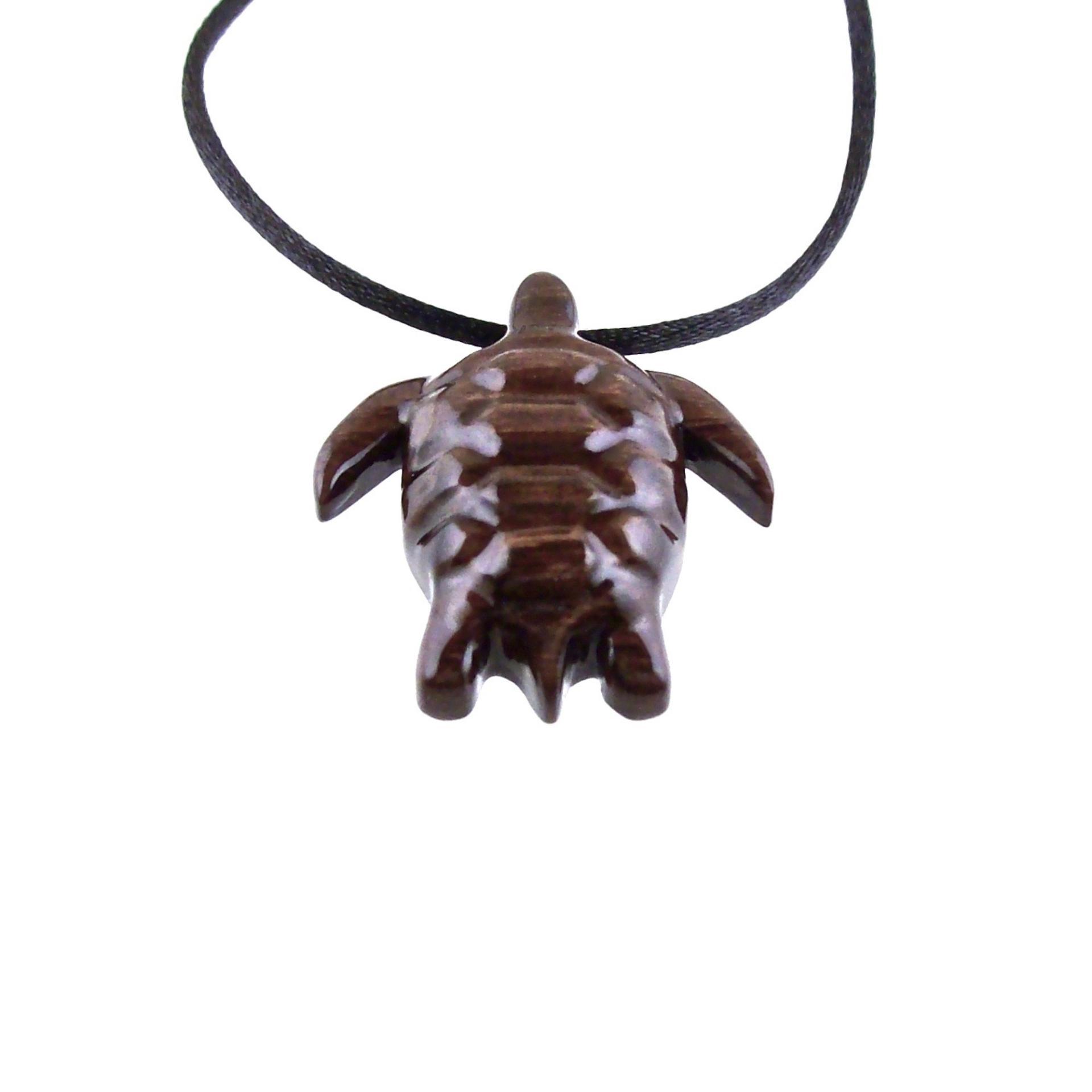Sea Turtle Necklace, Hand Carved Wooden Turtle Pendant, Mens Wood Necklace, Nautical Pendant, One of a Kind Gift for Him