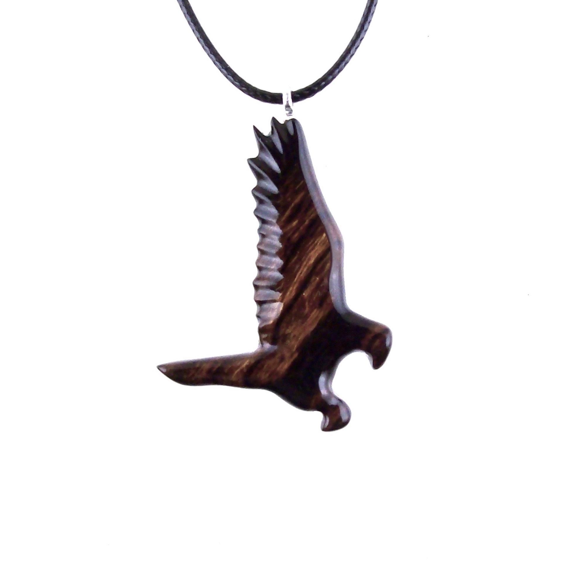 Hand Carved Hawk Pendant, Wooden Falcon Necklace, Wood Bird Necklace, Totem Jewelry for Men or Women, One of a Kind Gift for Him Her