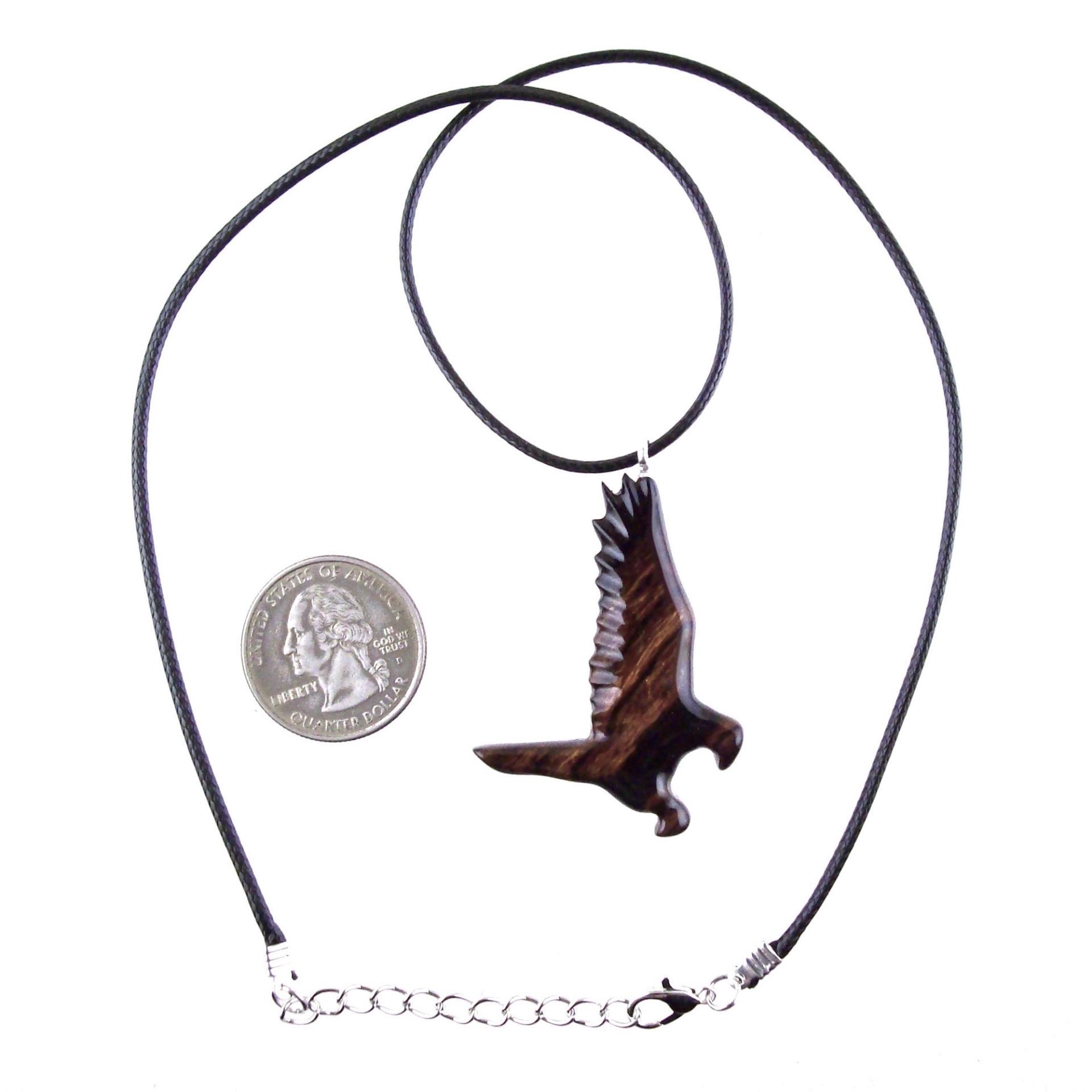 Hand Carved Hawk Pendant, Wooden Falcon Necklace, Wood Bird Necklace, Totem Jewelry for Men or Women, One of a Kind Gift for Him Her