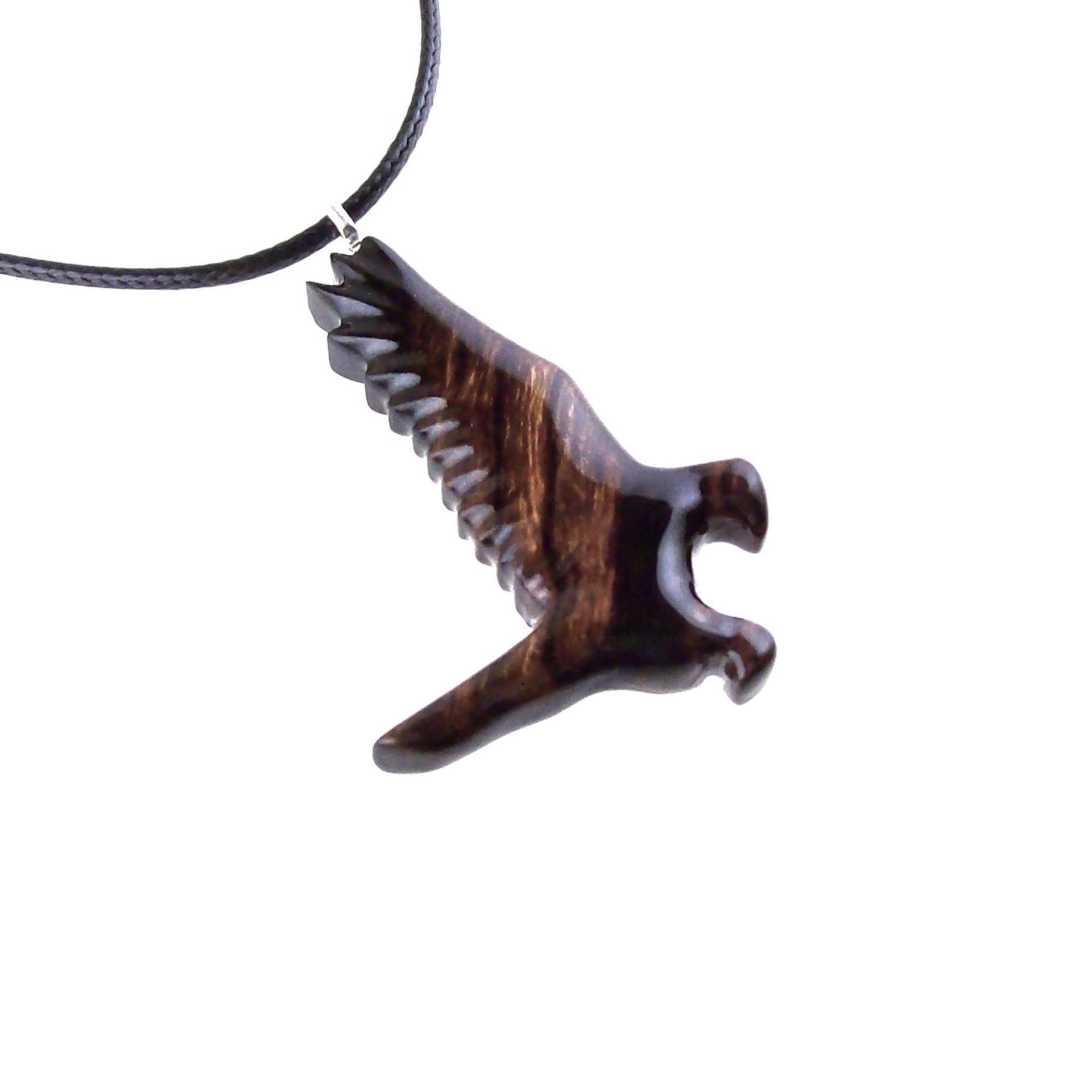 Hand Carved Hawk Pendant, Wooden Falcon Necklace, Wood Bird Necklace, Totem Jewelry for Men or Women, One of a Kind Gift for Him Her