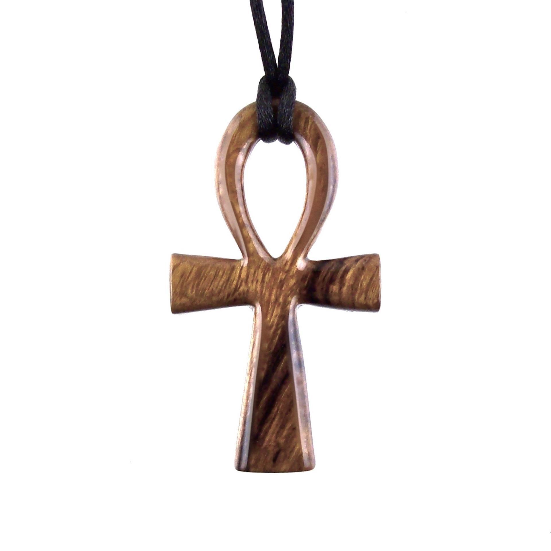 Large Ankh Pendant, Wood Egyptian Ankh Necklace, Wooden Cross Ankh Pendant, Mens African Jewelry, Gift for Him