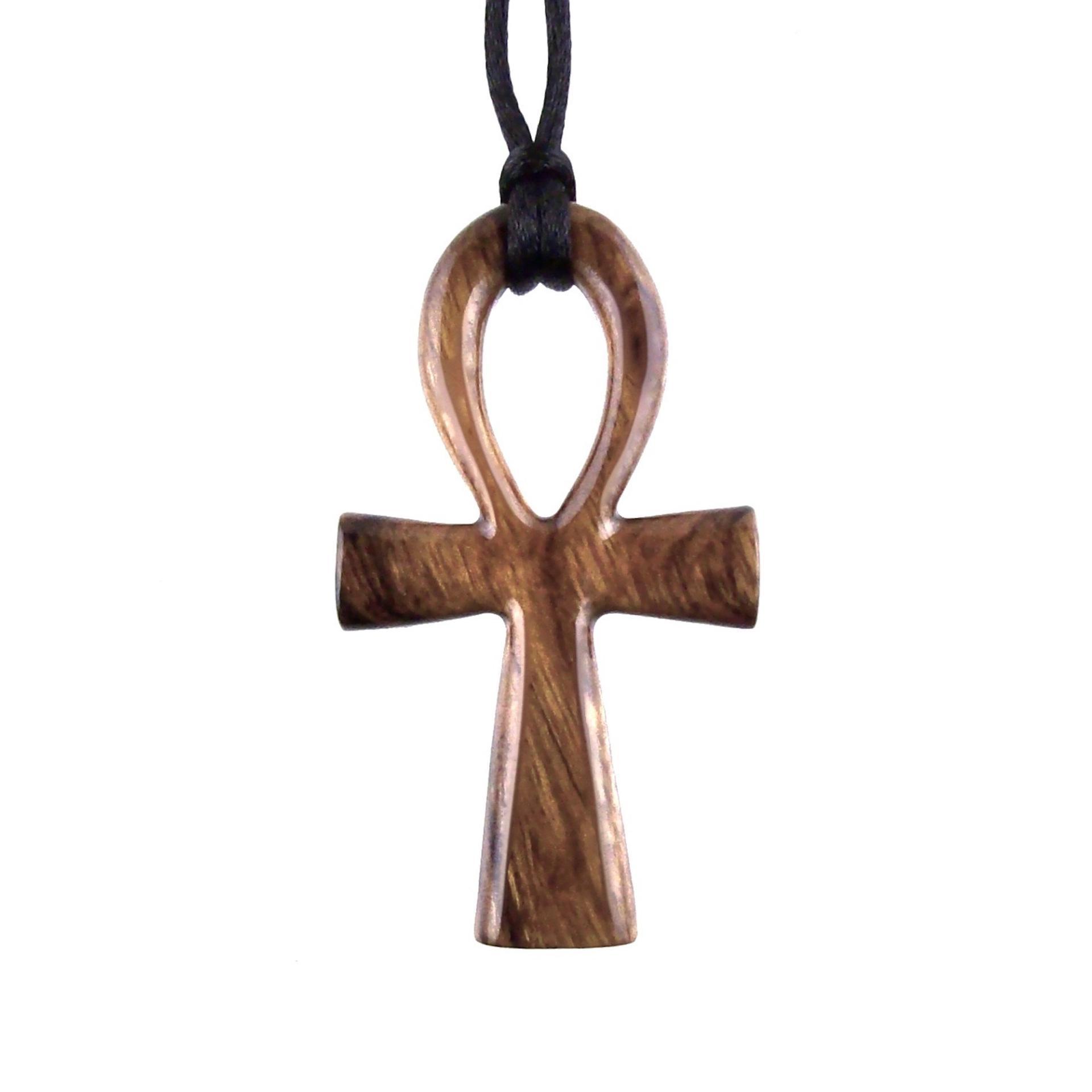 Large Ankh Pendant, Wood Egyptian Ankh Necklace, Wooden Cross Ankh Pendant, Mens African Jewelry, Gift for Him