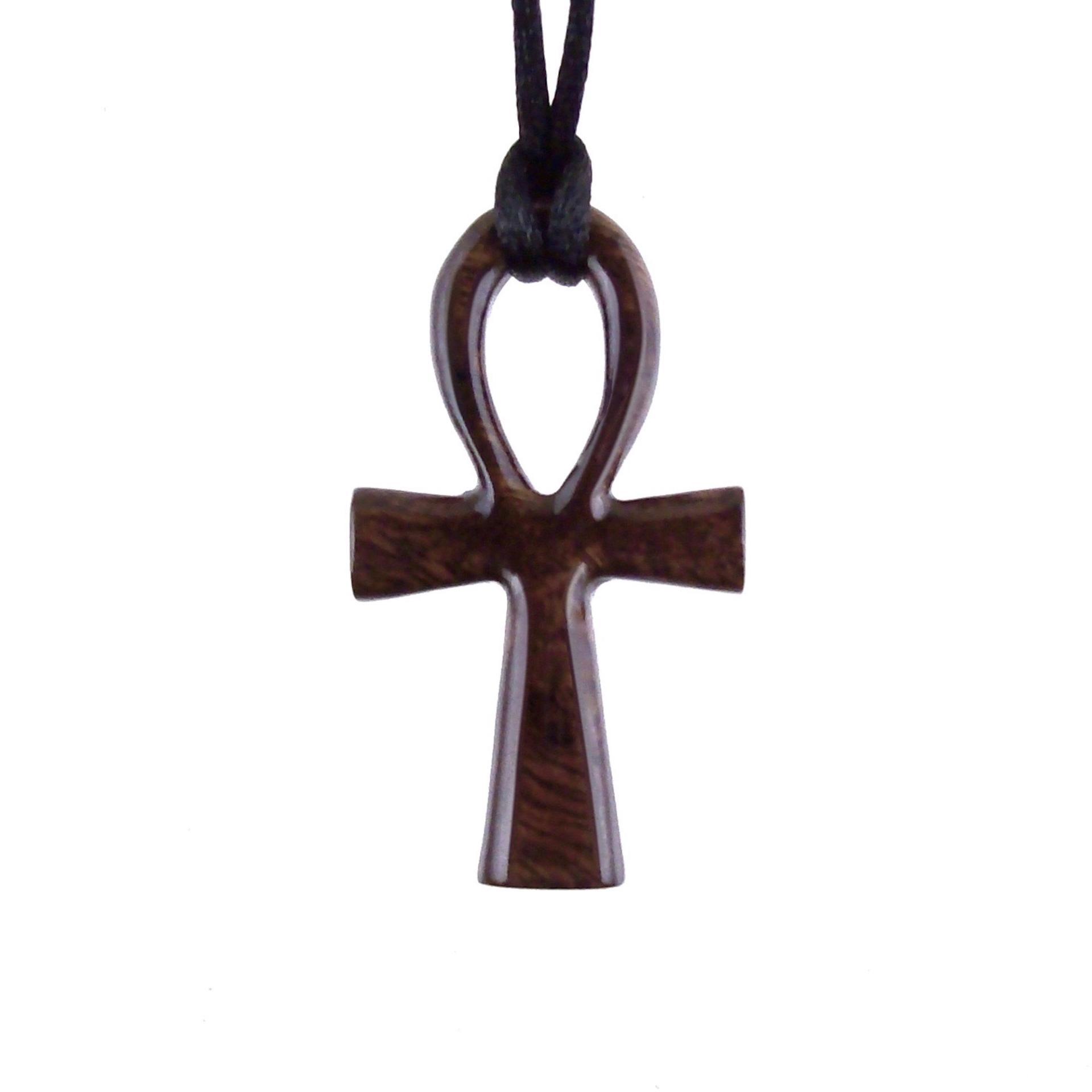 Ankh Necklace, Hand Carved Wooden Ankh Pendant for Men or Women, Egyptian Cross Necklace, Egyptian Jewelry Gift for Him Her