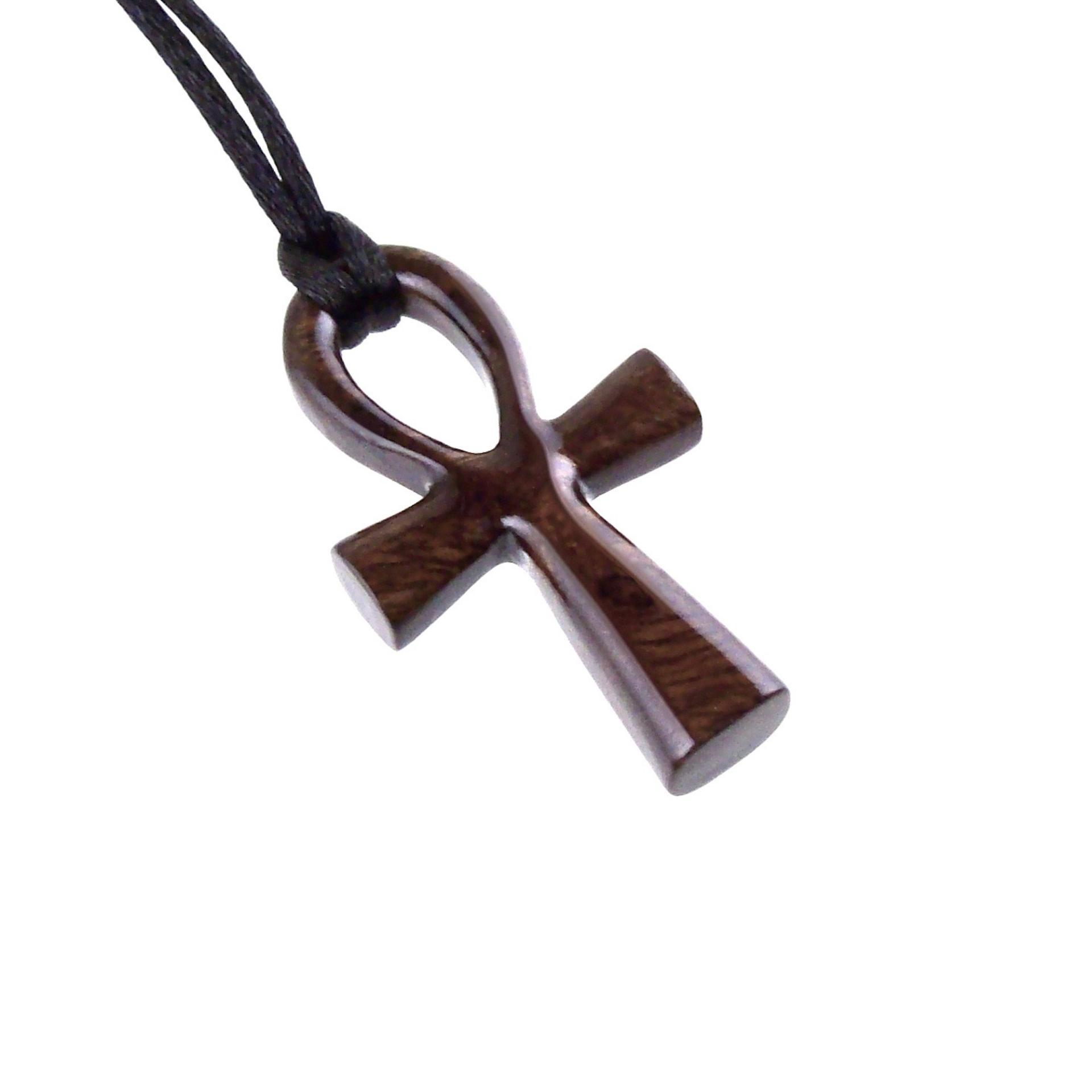 Ankh Necklace, Hand Carved Wooden Ankh Pendant for Men or Women, Egyptian Cross Necklace, Egyptian Jewelry Gift for Him Her
