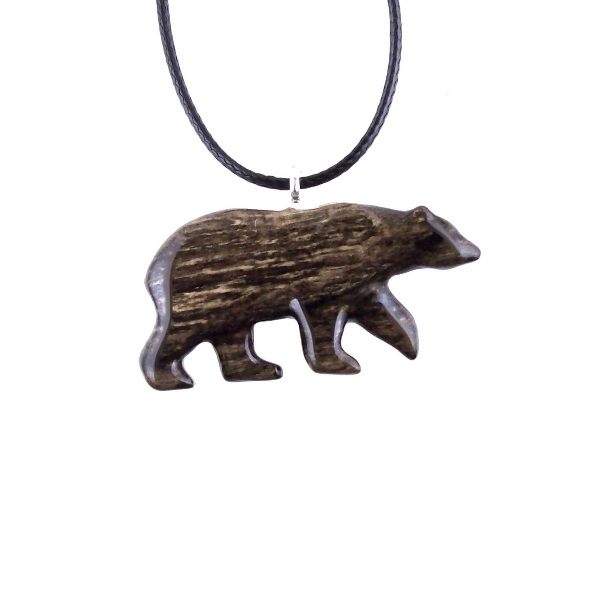 Polar Bear Necklace, Hand Carved Wooden Bear Pendant for Men or Women, Totem Spirit Animal, Wood Jewelry, One of a Kind Gift for Him Her