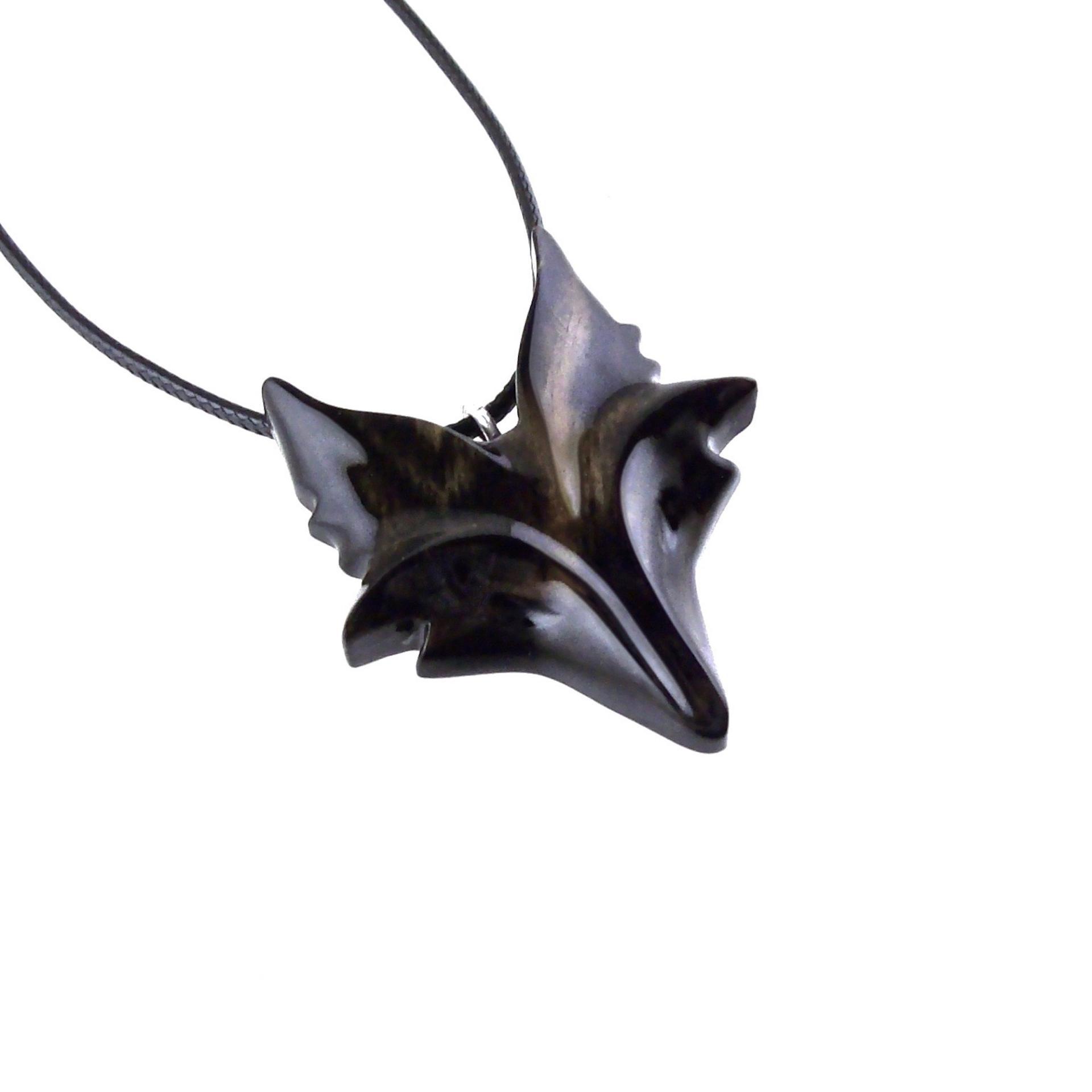 Celtic Fox Necklace, Hand Carved Wooden Fox Pendant for Men or Women, Totem Spirit Animal Gift for Him or Her, Wood Jewelry