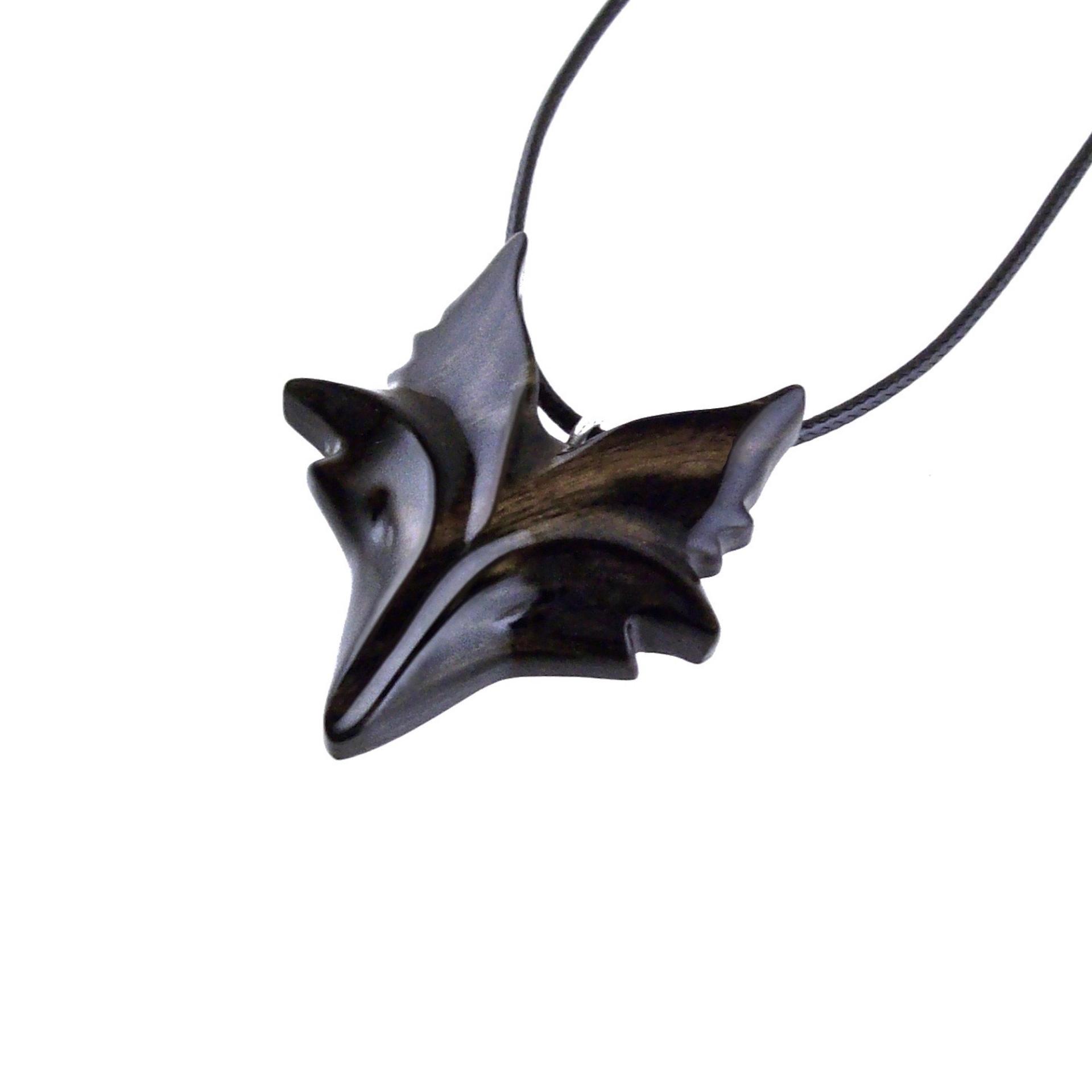 Celtic Fox Necklace, Hand Carved Wooden Fox Pendant for Men or Women, Totem Spirit Animal Gift for Him or Her, Wood Jewelry