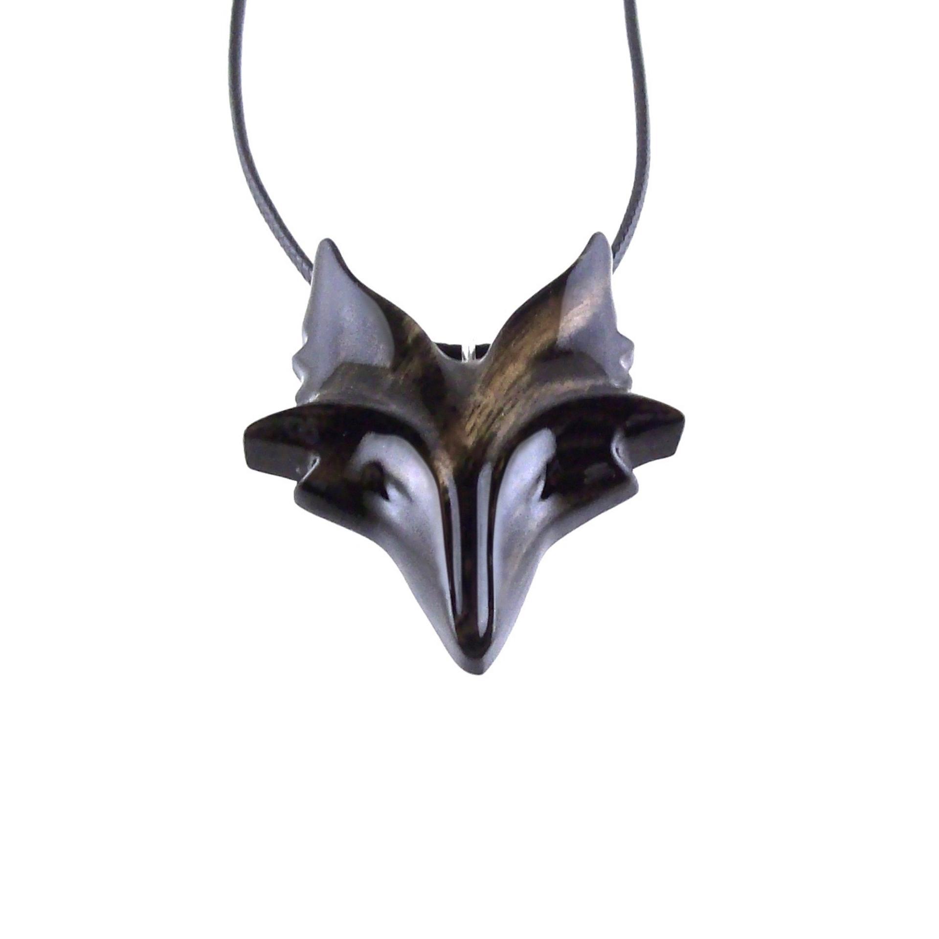 Celtic Fox Necklace, Hand Carved Wooden Fox Pendant for Men or Women, Totem Spirit Animal Gift for Him or Her, Wood Jewelry