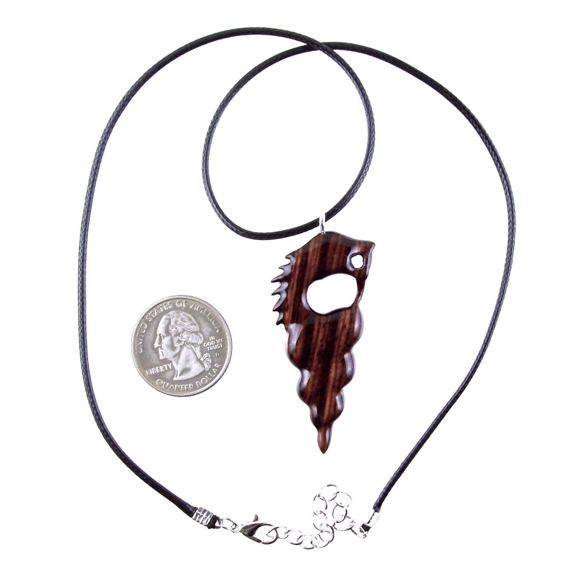 Nyami Nyami African Pendant, Hand Carved Tribal Necklace, Wood African Jewelry, Wooden Protection Amulet, Good Luck Charm
